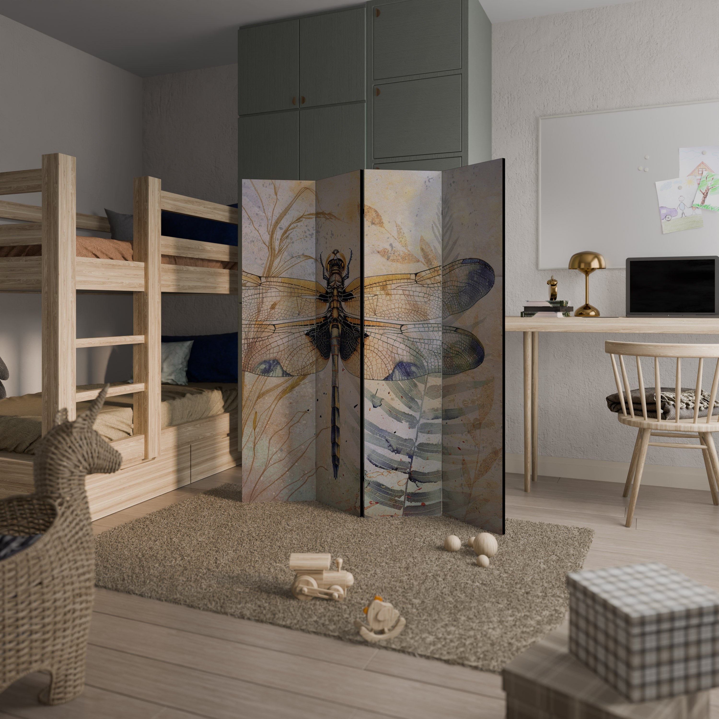 HER HIGHNESS DRAGONFLY 4-teiliger Paravent