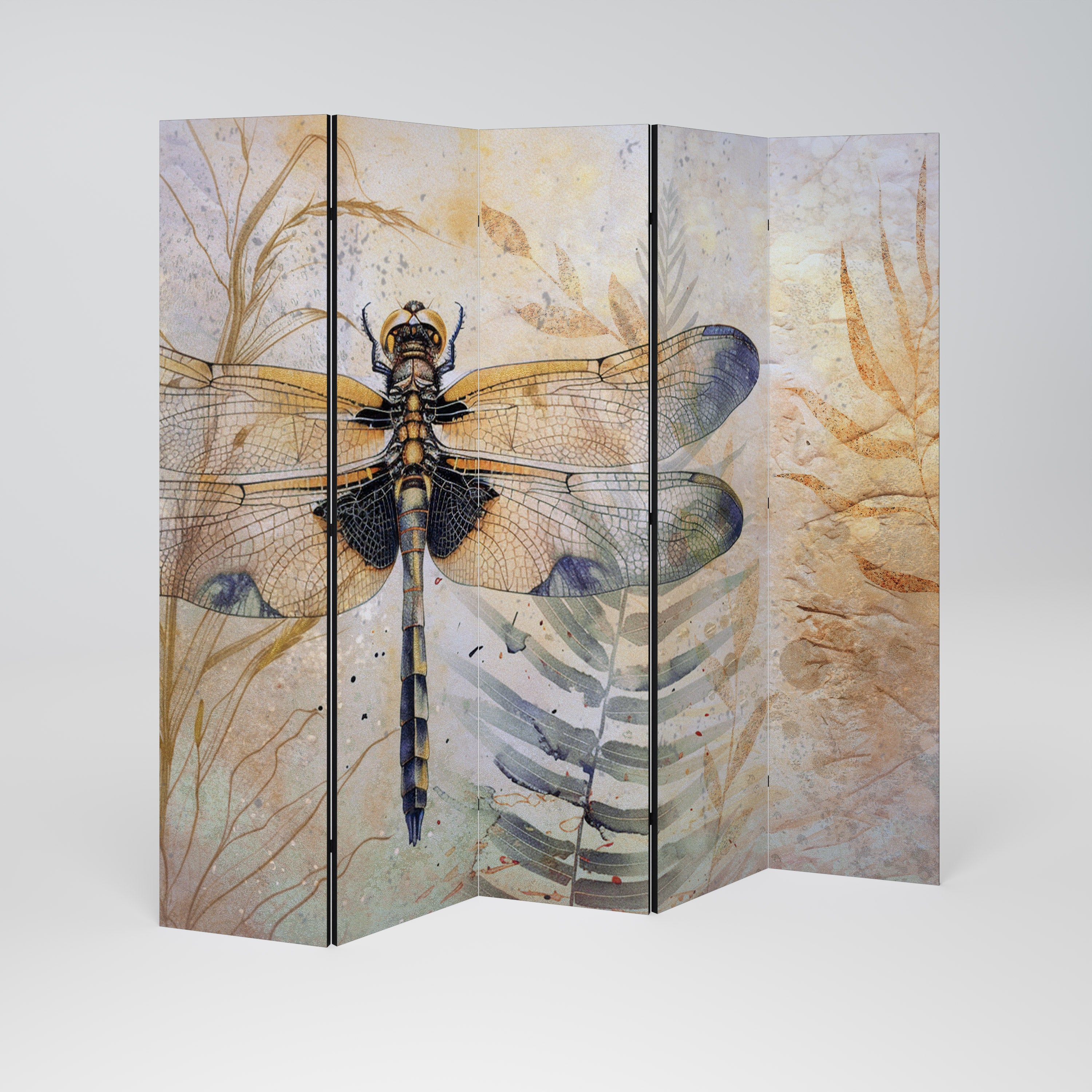 HER HIGHNESS DRAGONFLY Decorative 5-Panel Room Divider