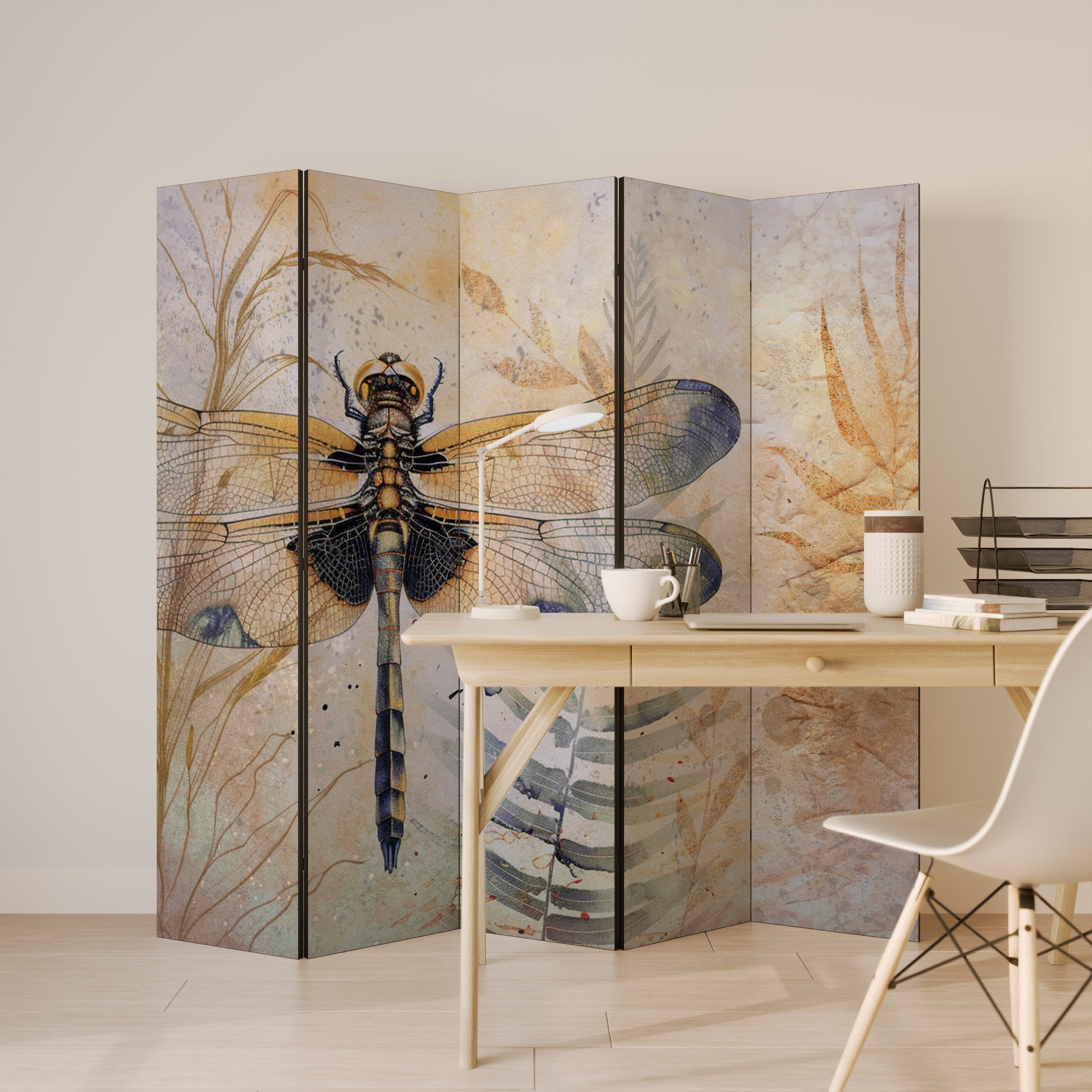 HER HIGHNESS DRAGONFLY Dekorativer 5-teiliger Raumteiler