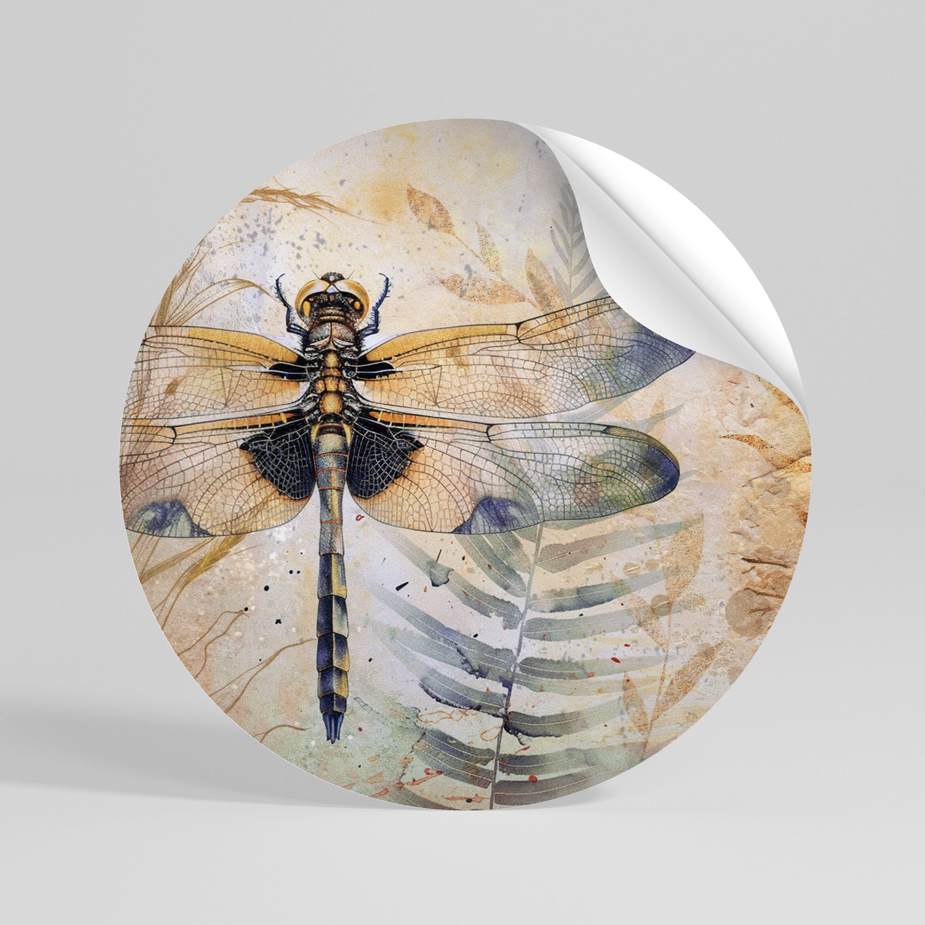 HER HIGHNESS DRAGONFLY Peel and Stick Round Sticker