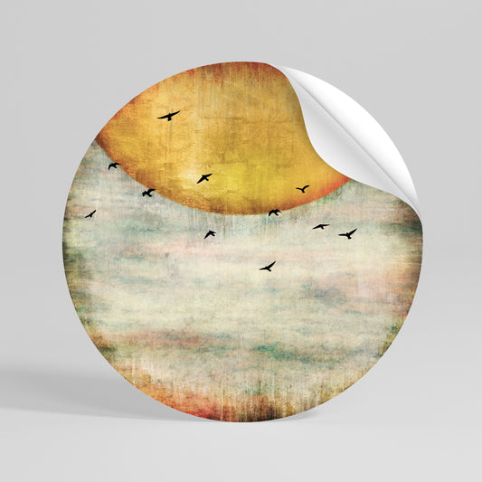 UP TO THE SUN Runder Wandsticker zum Abziehen und Aufkleben