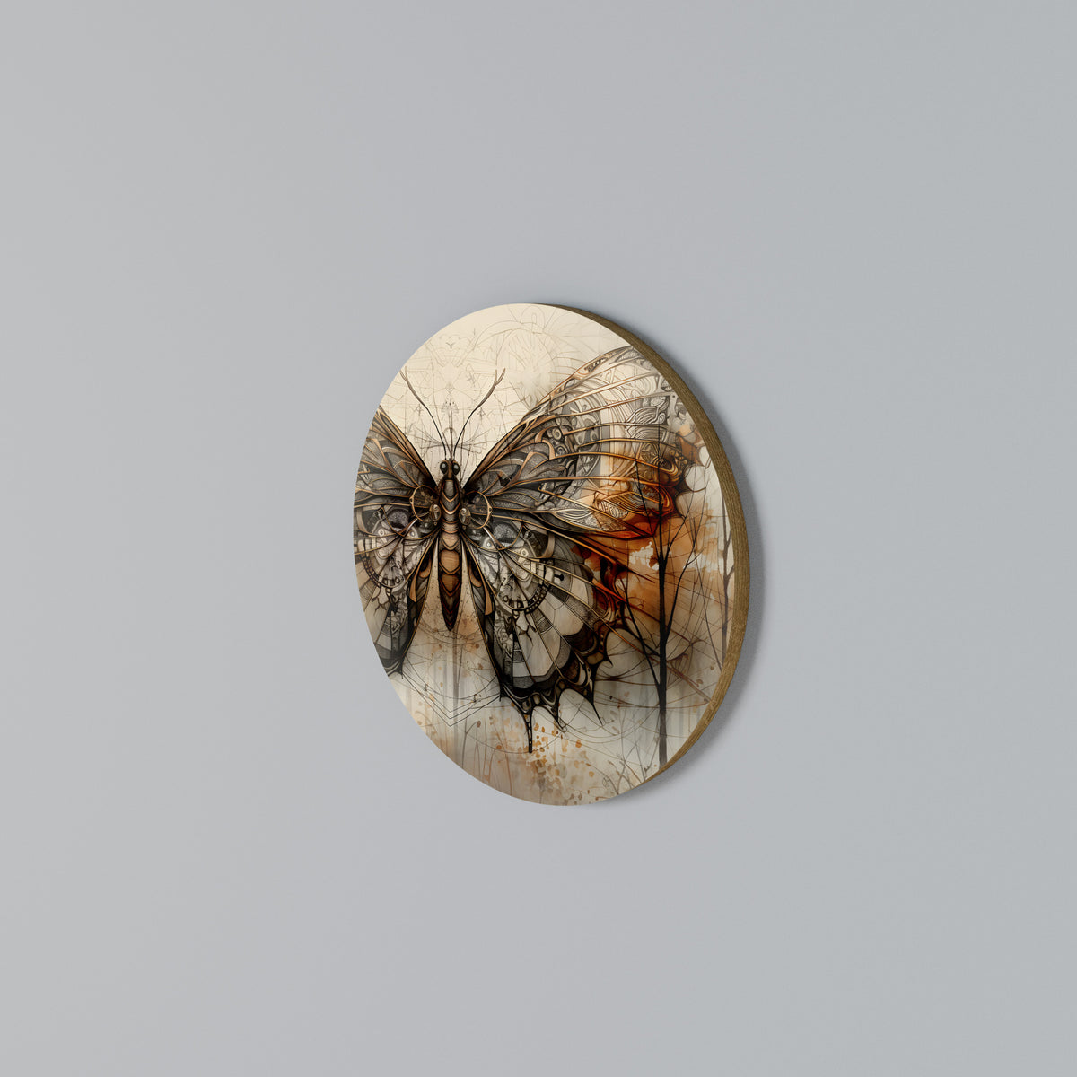 MECHANICAL BEAUTY UNVEILED Round Wall Art