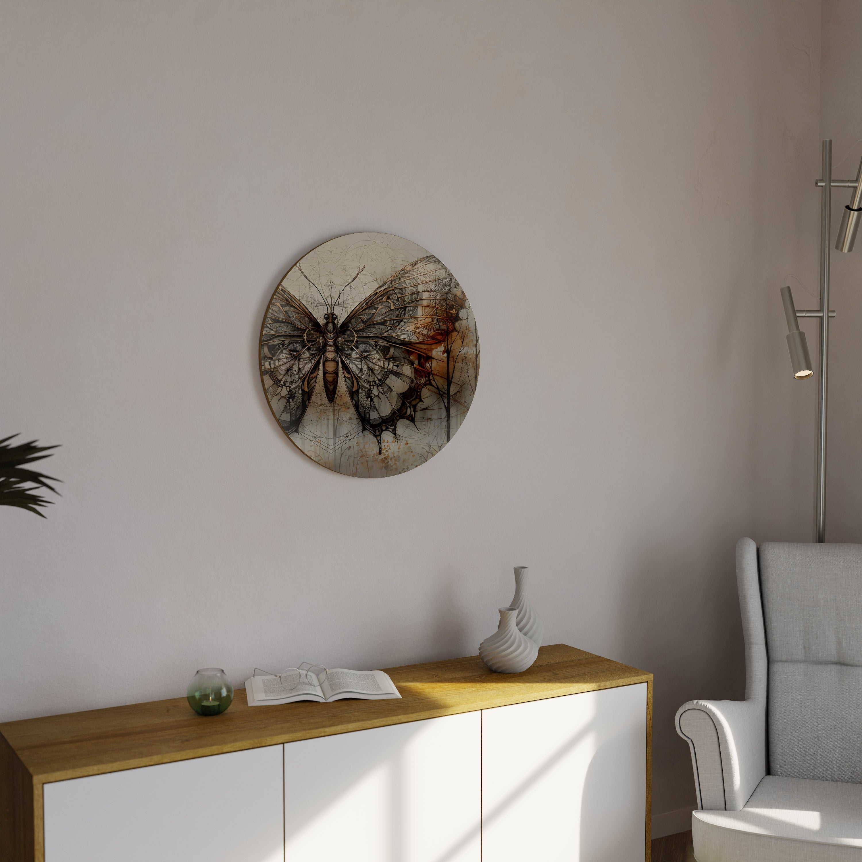 MECHANISCHE SCHÖNHEIT ENTHÜLLT Runde Wandkunst