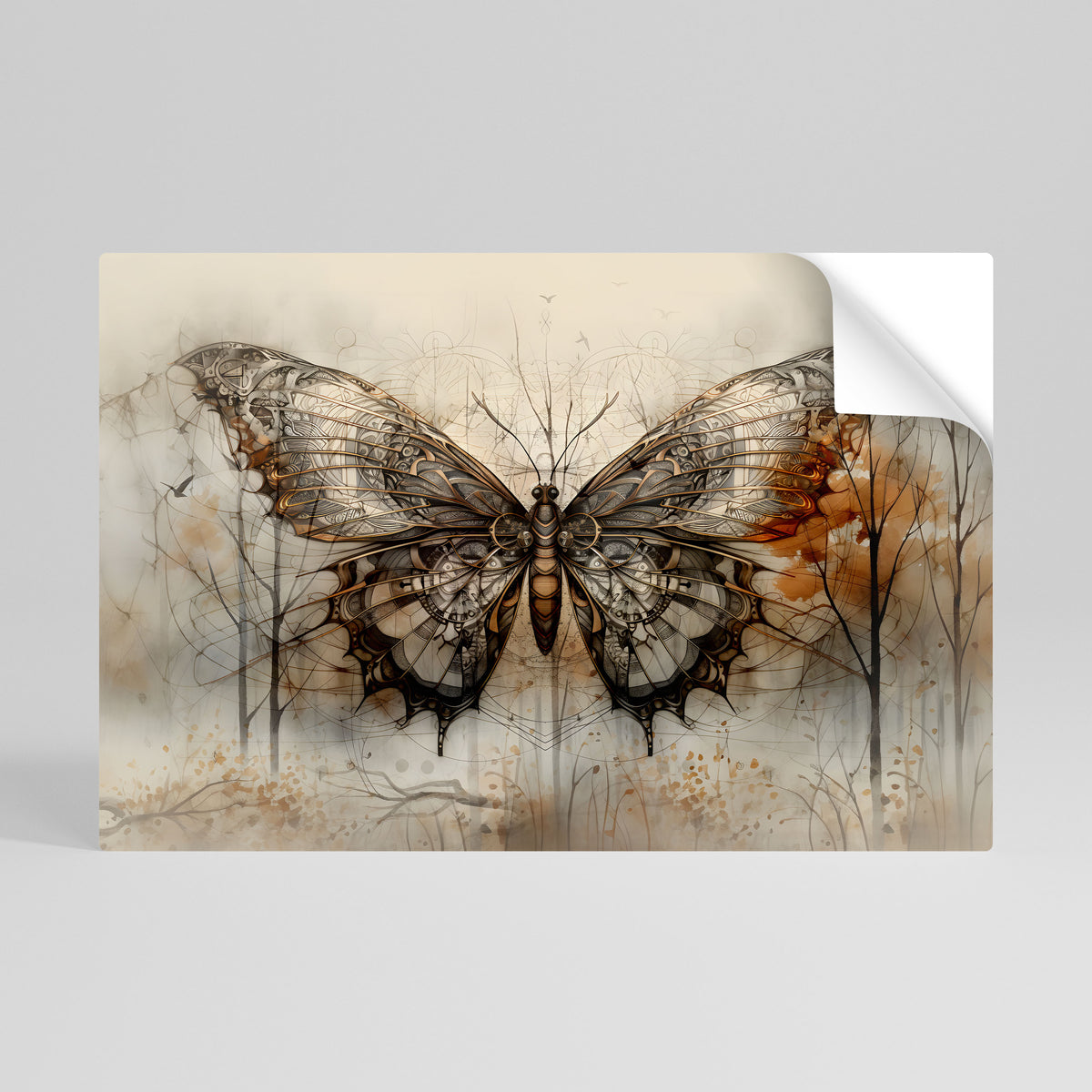 MECHANICAL BEAUTY UNVEILED Selbstklebendes Horizontal-Poster
