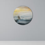 HERON IN FLY Runde Wanddekoration Ø 69 cm