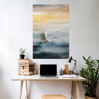 HERON IN FLY Peel and Stick Vertical Poster