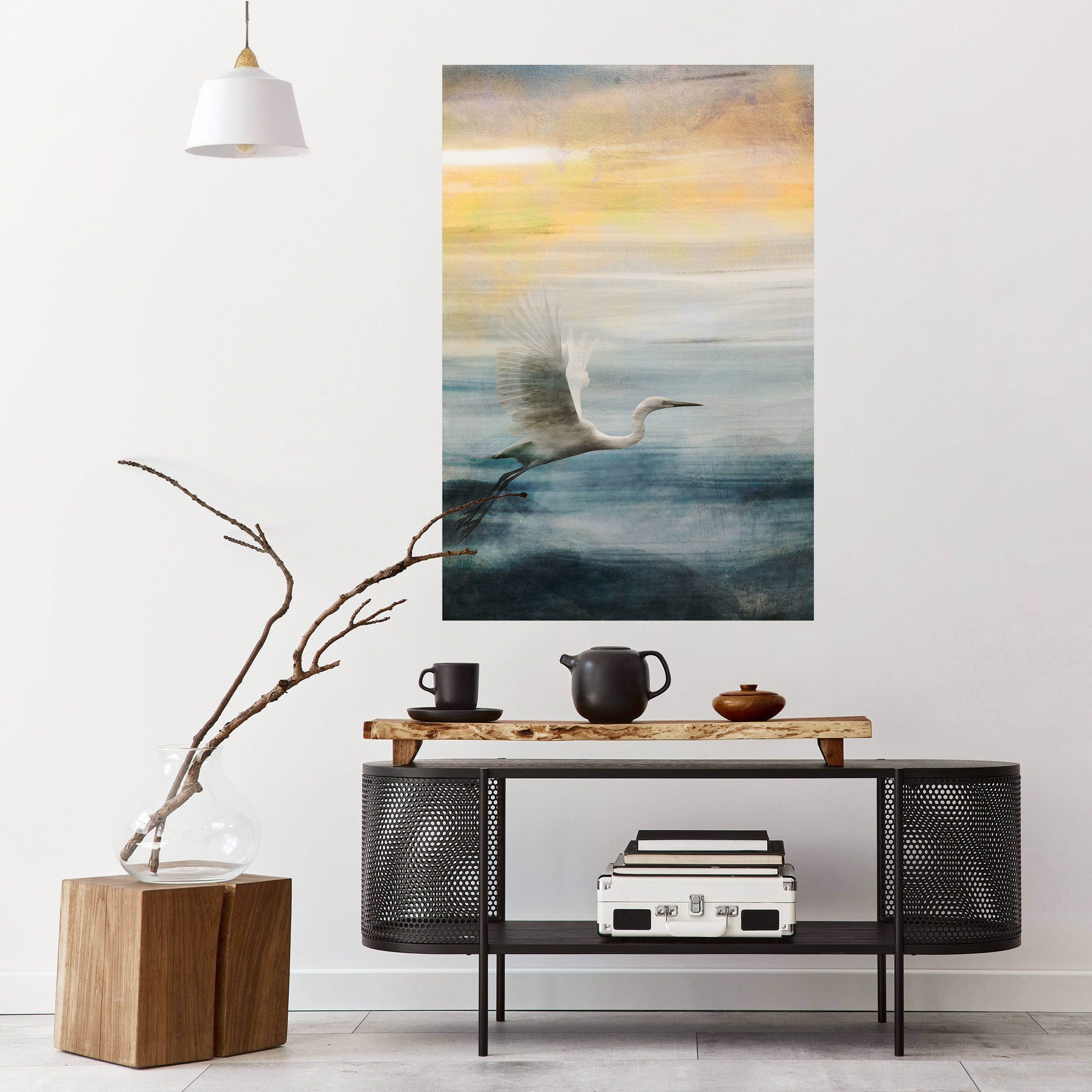 HERON IN FLY Vertikales Poster zum Abziehen und Aufkleben
