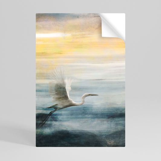 HERON IN FLY Selbstklebendes Poster - Hochformat