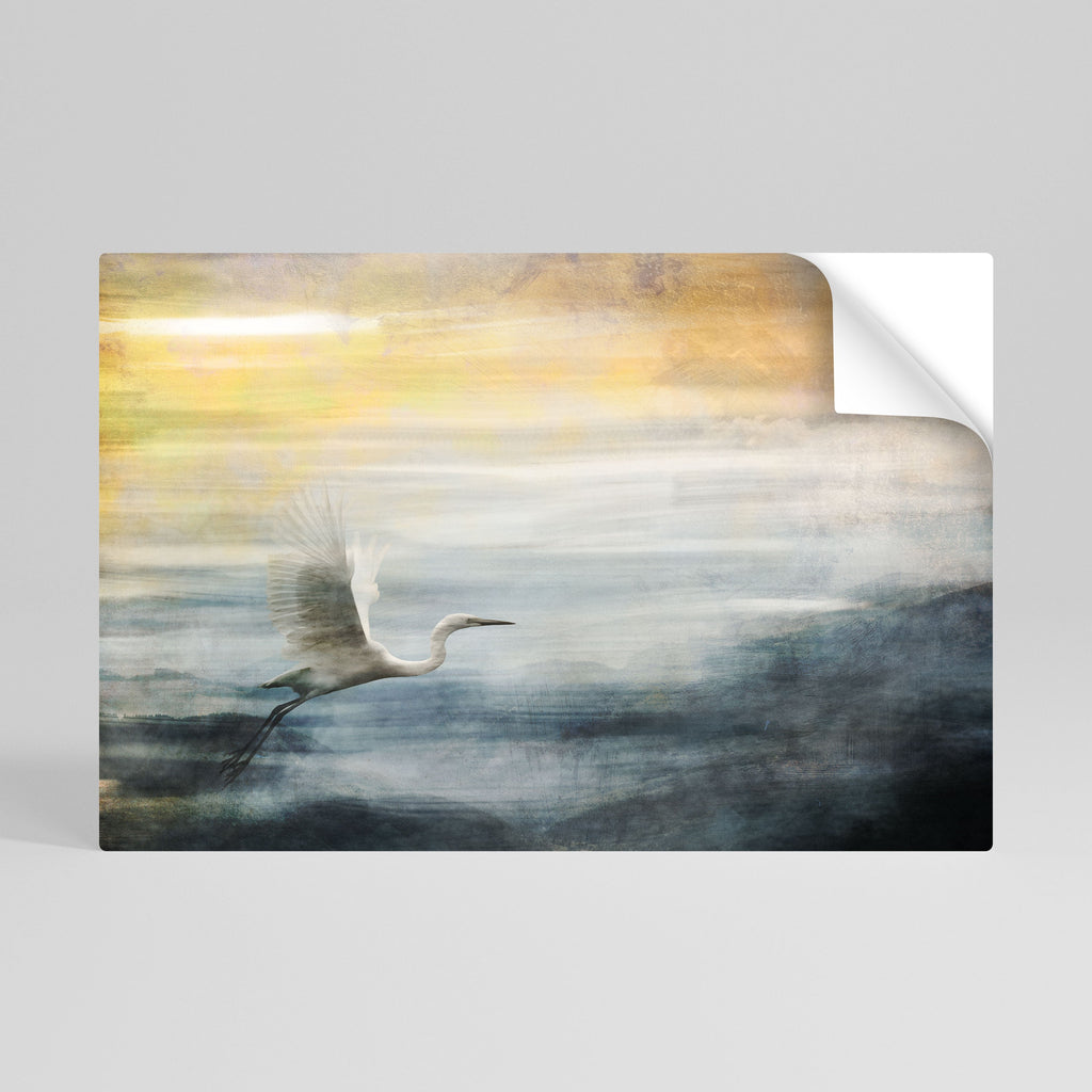 HERON IN FLY Horizontales Poster zum Abziehen und Aufkleben