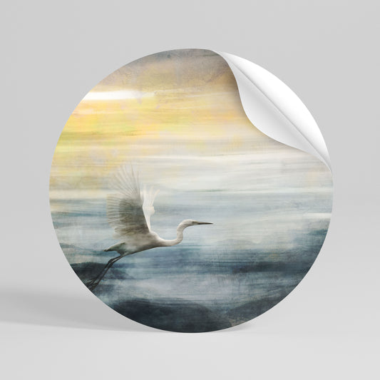 HERON IN FLY Runder Wandsticker zum Abziehen und Aufkleben