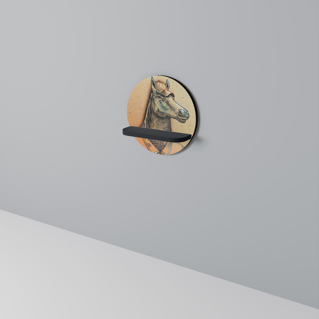 EQUINE SWAGGER Rundes Kunstregal in Schwarz