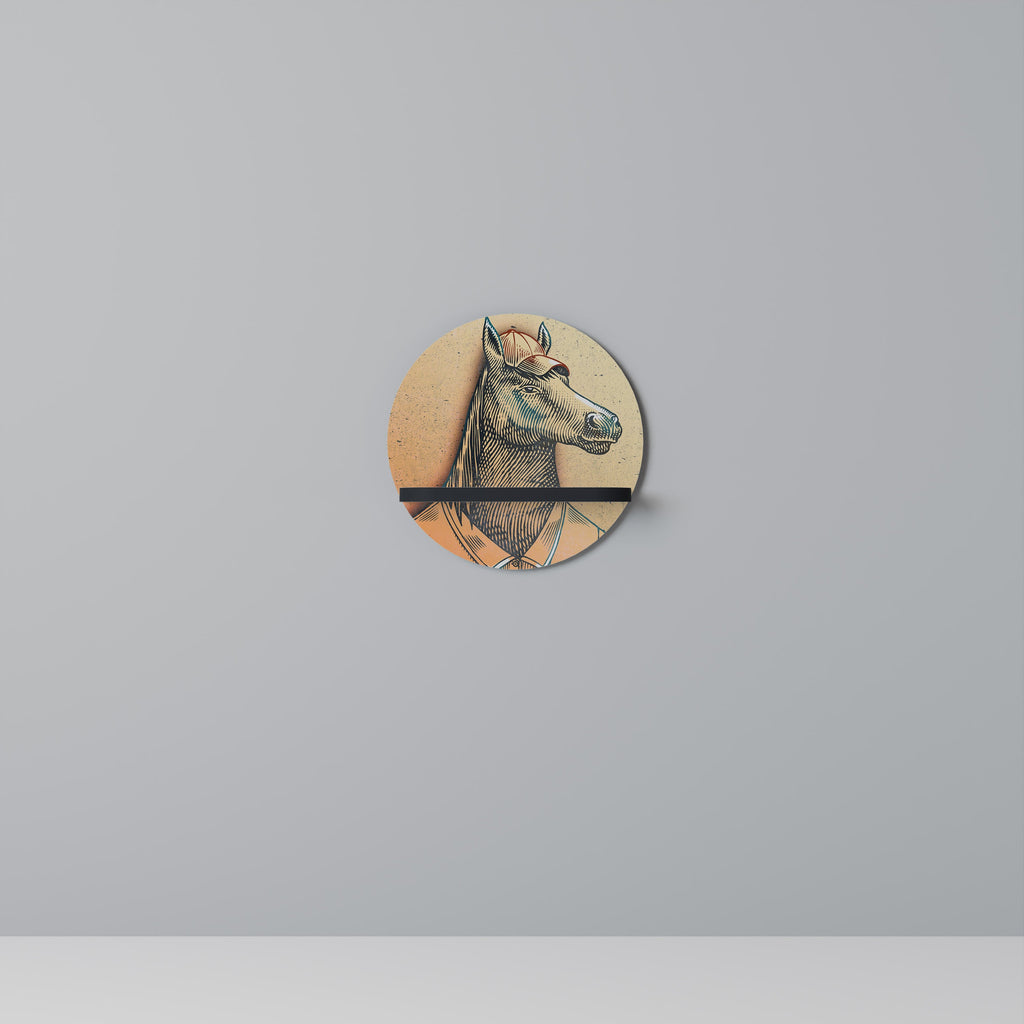 EQUINE SWAGGER Rundes Kunstregal in Schwarz