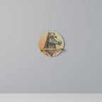 EQUINE SWAGGER Rundes Kunstregal in Eiche-Optik