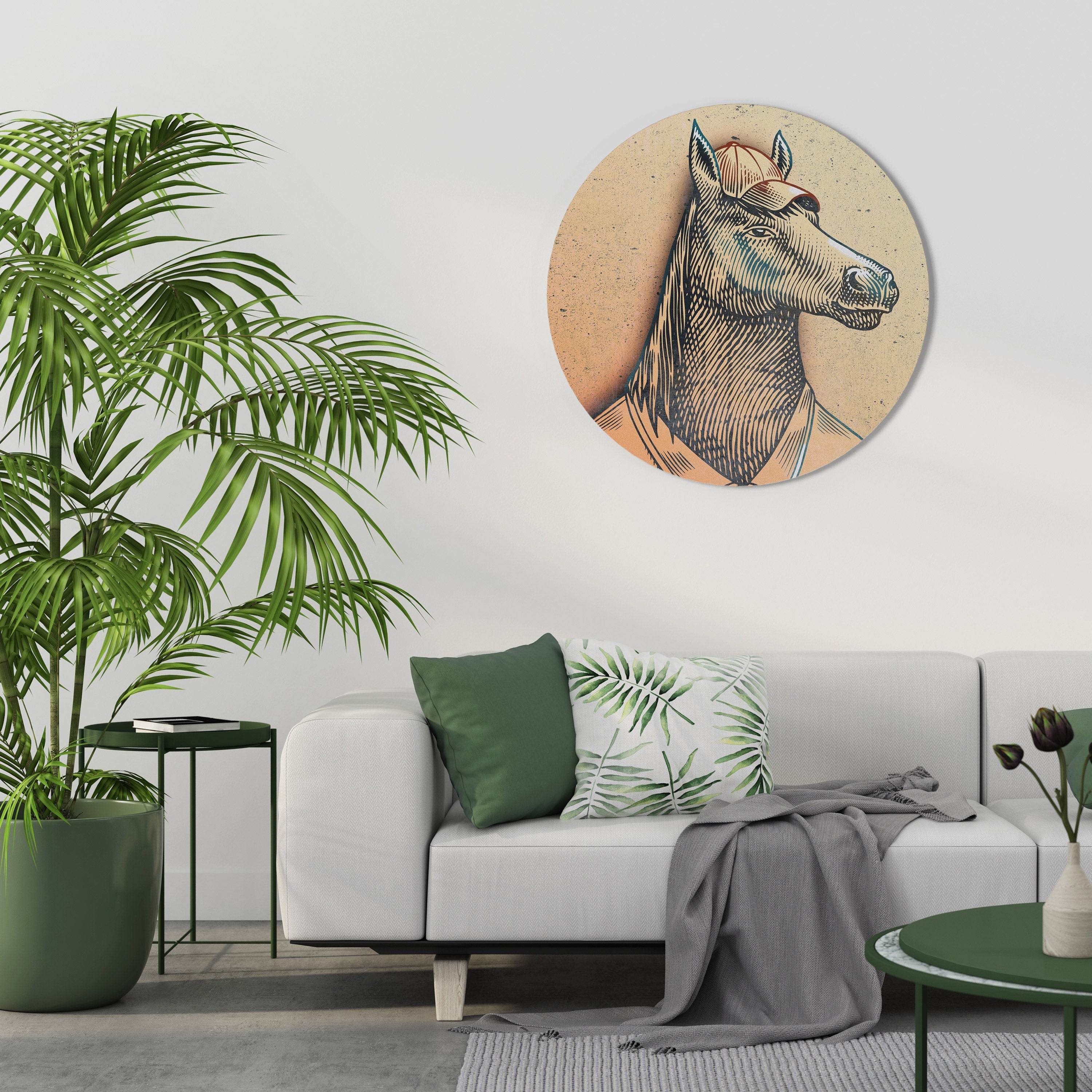 EQUINE SWAGGER Runde Wandkunst