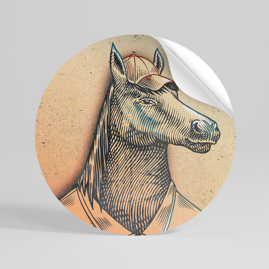 EQUINE SWAGGER Runder Wandsticker zum Abziehen und Aufkleben