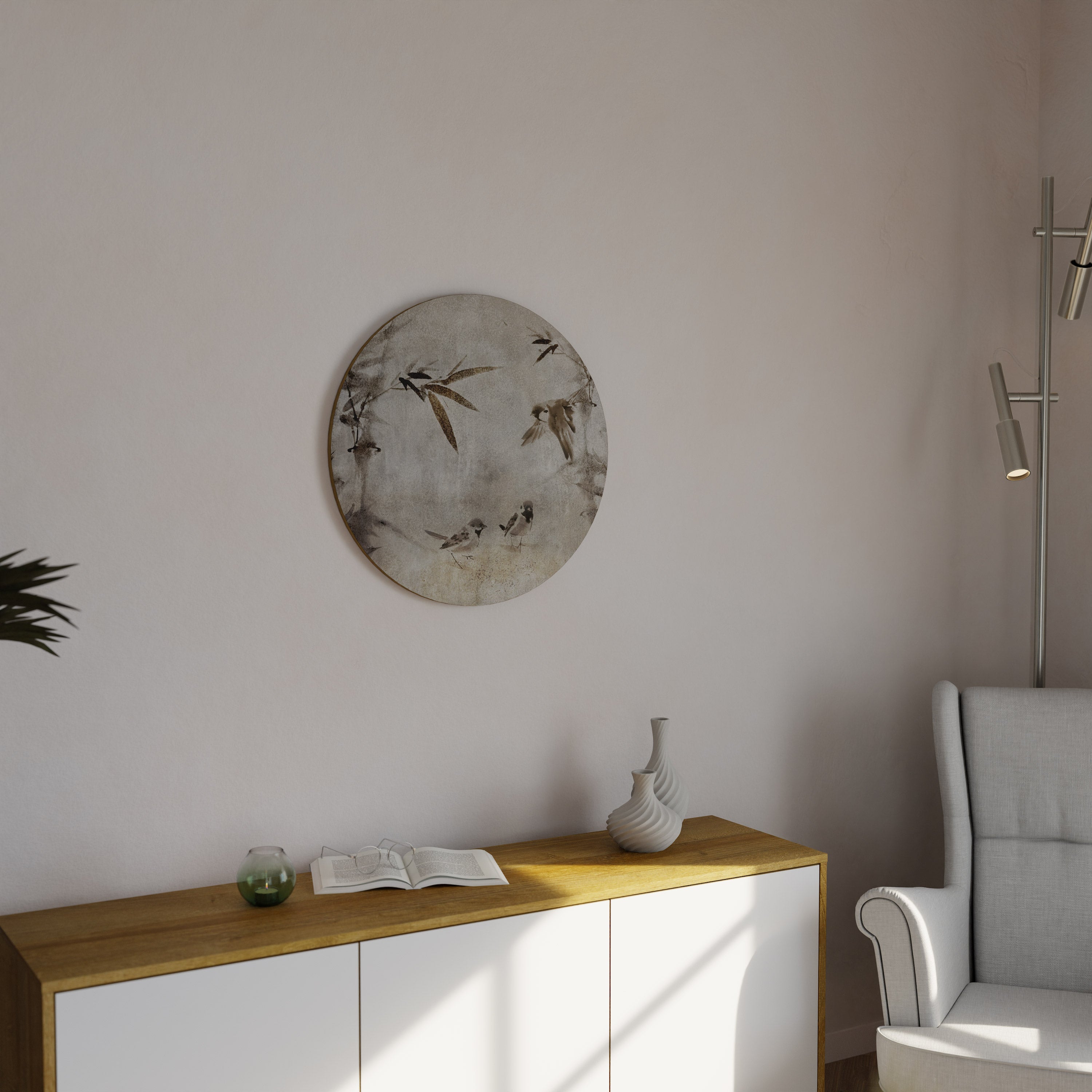 SPARROW BLISS Runde Wandkunst