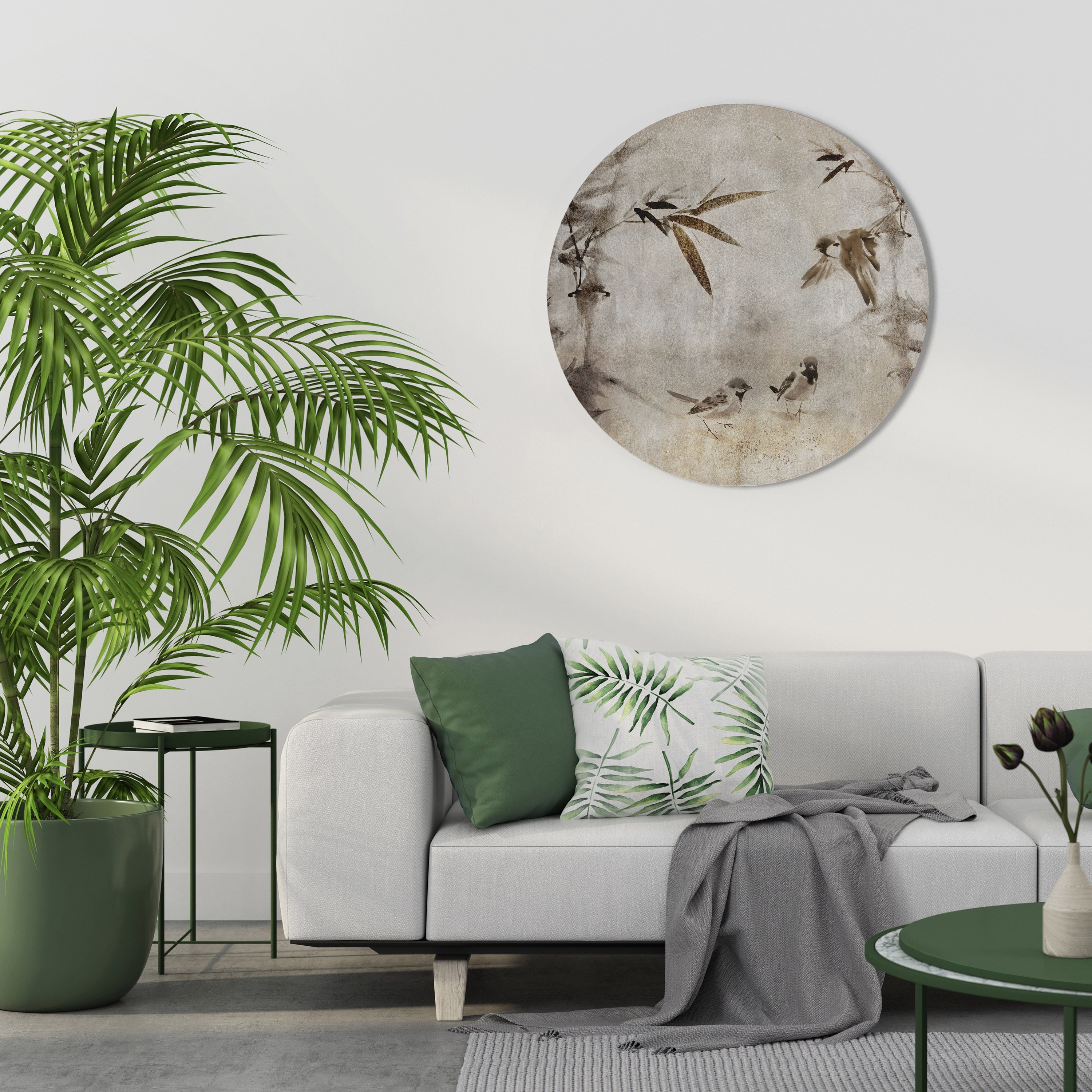 SPARROW BLISS Runde Wandkunst