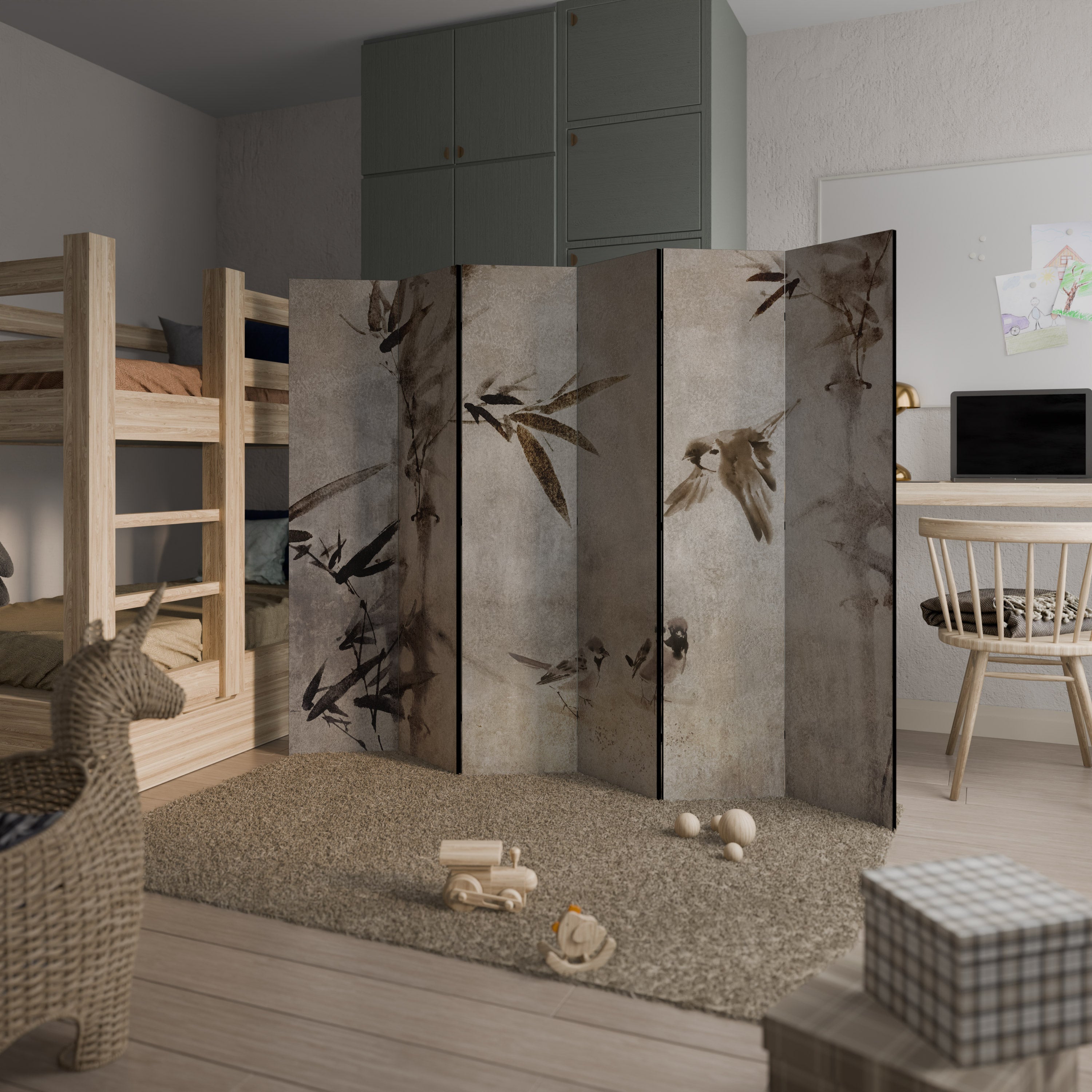 SPARROW BLISS Dekorativer 6-teiliger Raumteiler