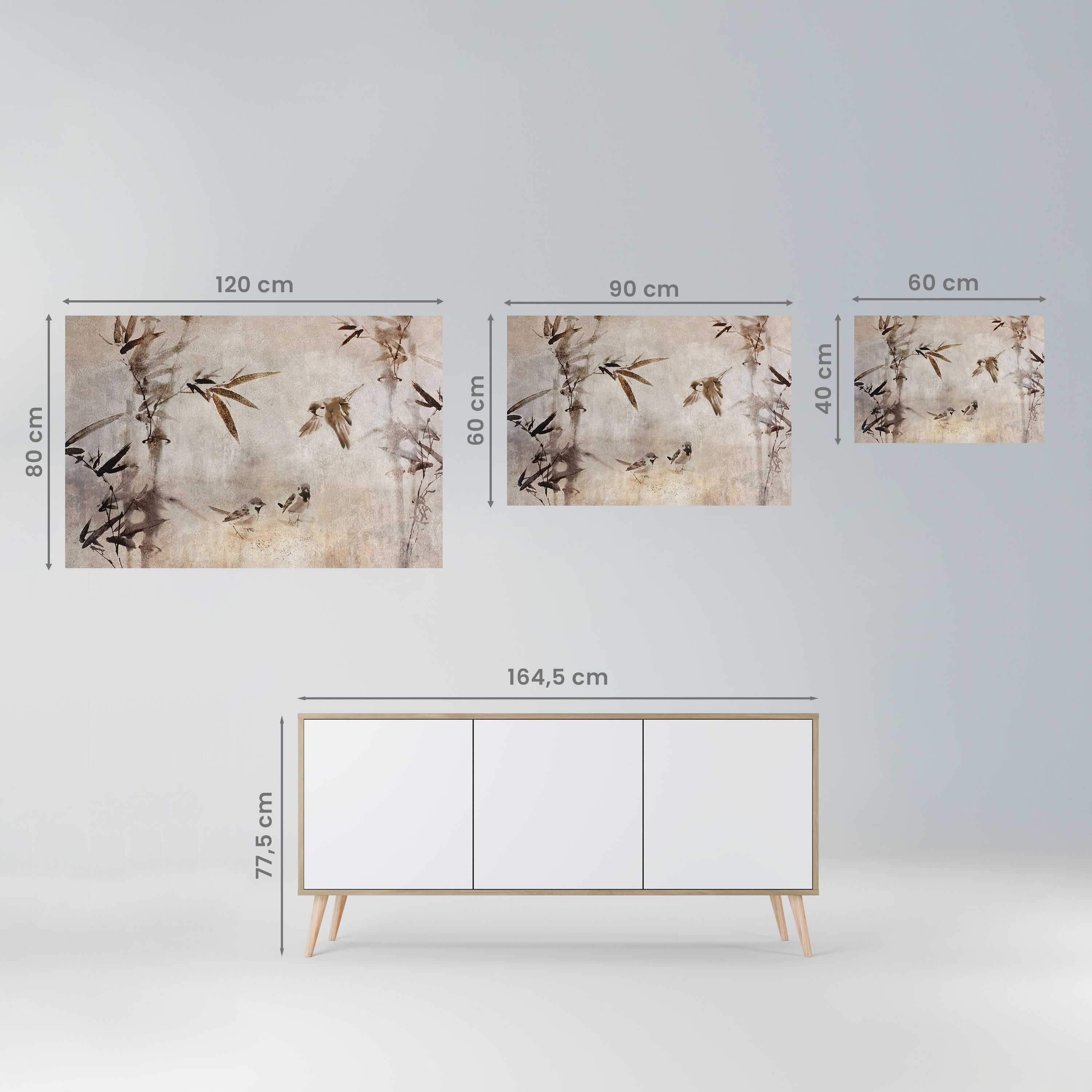 SPARROW BLISS Horizontales Poster zum Abziehen und Aufkleben