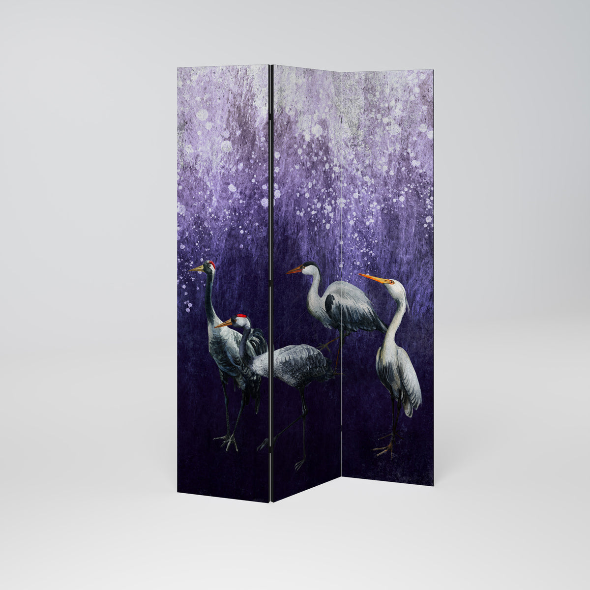 MYSTICAL CRANE GATHERING 3-teiliger Paravent