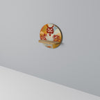 MYSTICAL DRAGON Rundes Kunstregal in Eiche-Optik