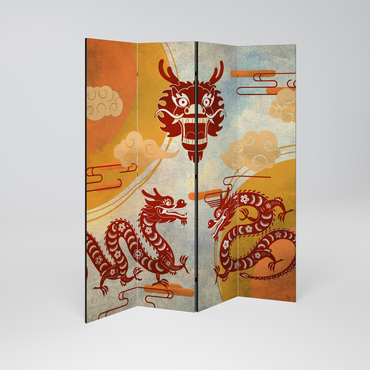 MYSTICAL DRAGON 4-teiliger Paravent