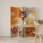 MYSTICAL DRAGON Dekorativer Paravent - 4-teilig