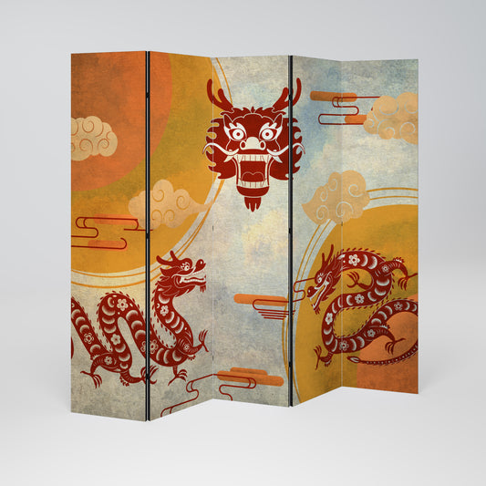 MYSTICAL DRAGON 5-teiliger Paravent