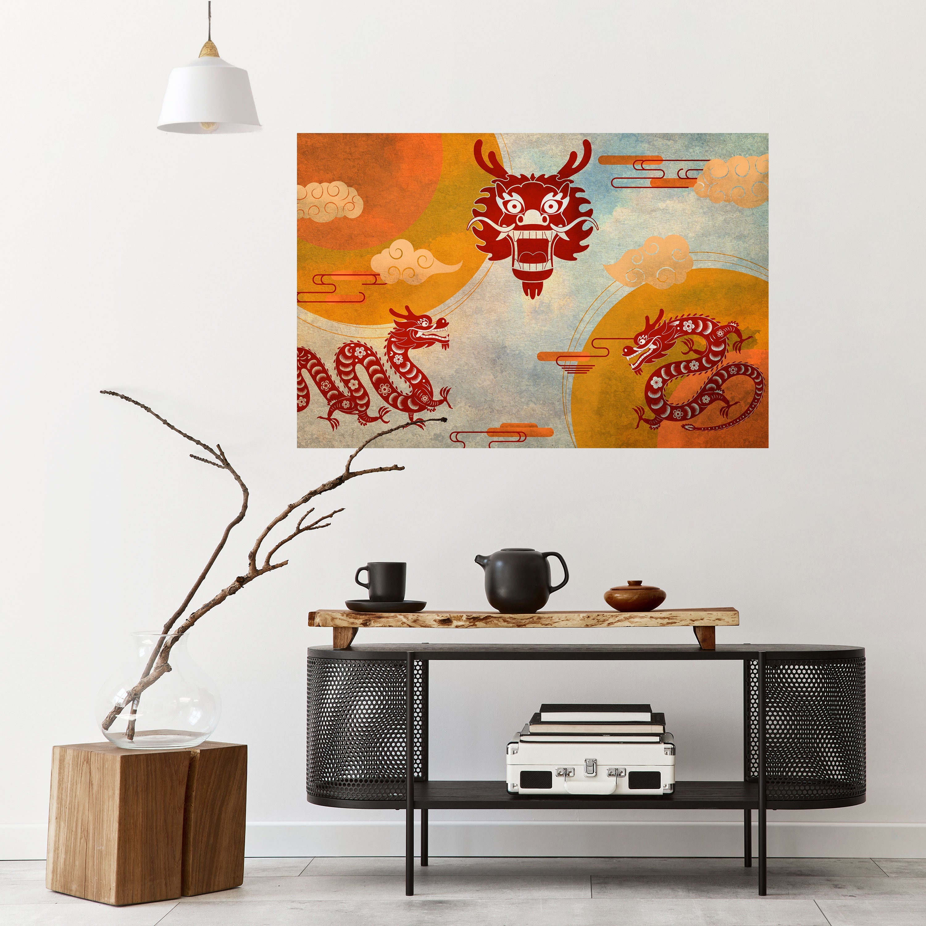 MYSTICAL DRAGON Horizontales Poster zum Abziehen und Aufkleben