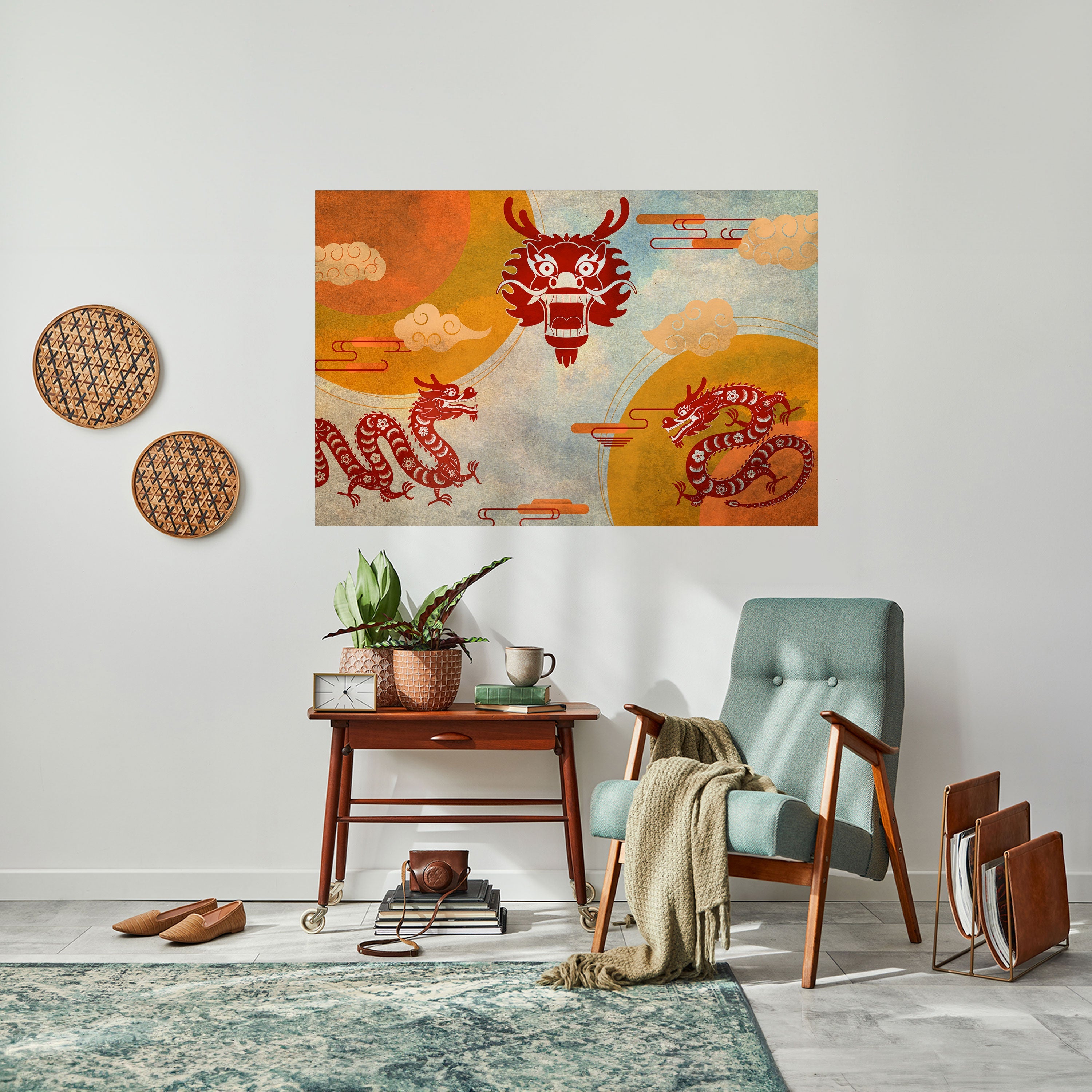 MYSTICAL DRAGON Horizontales Poster zum Abziehen und Aufkleben
