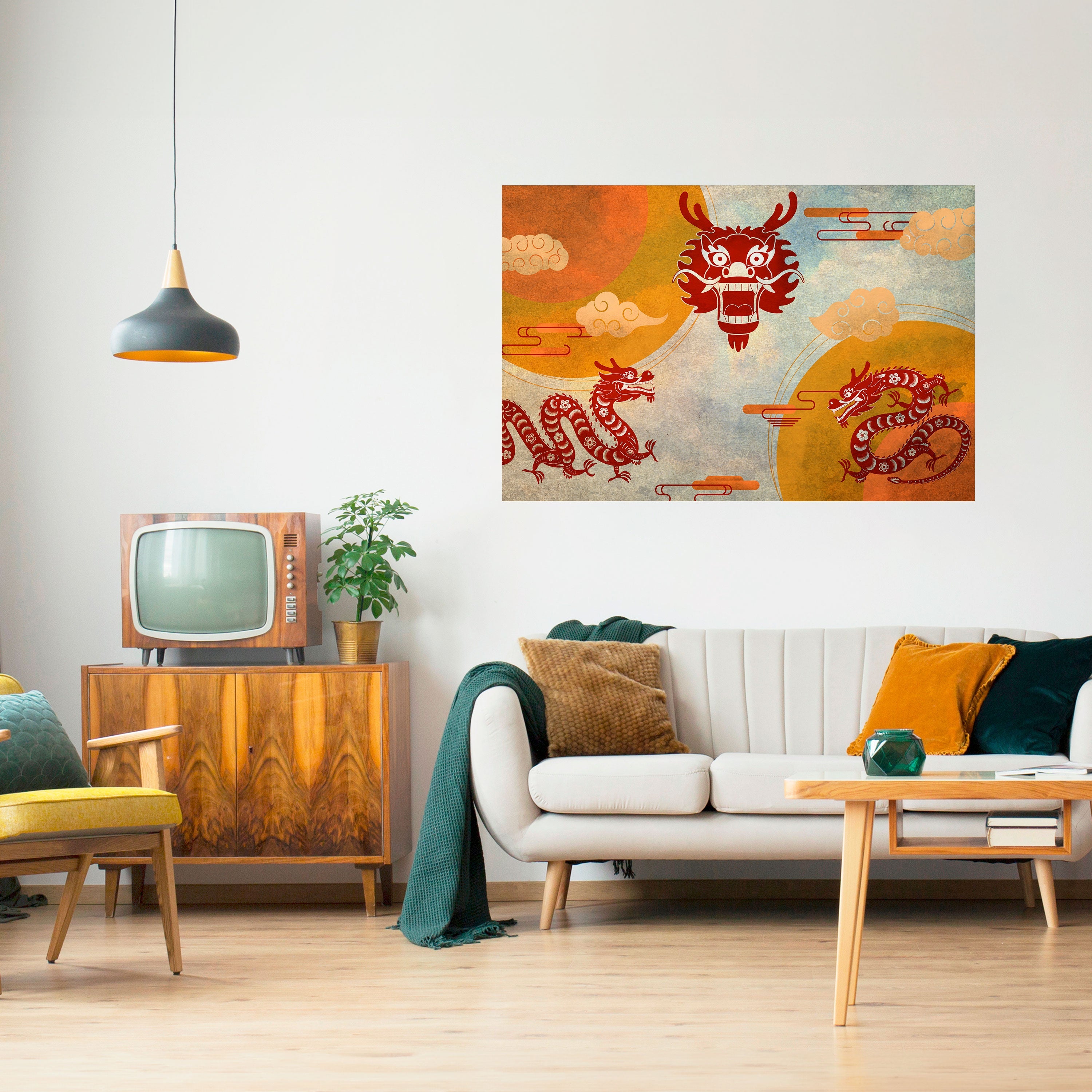 MYSTICAL DRAGON Horizontales Poster zum Abziehen und Aufkleben