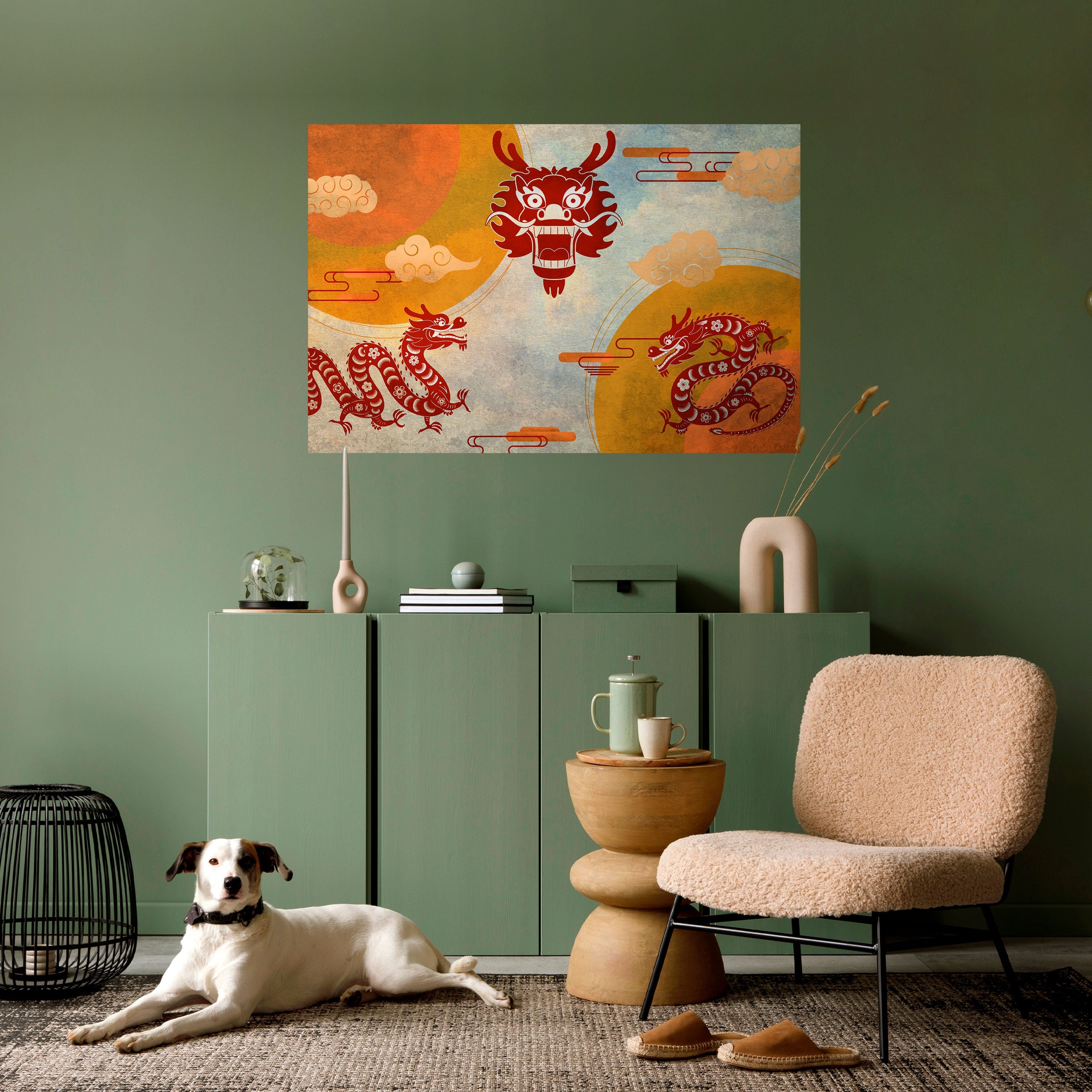 MYSTICAL DRAGON Horizontales Poster zum Abziehen und Aufkleben