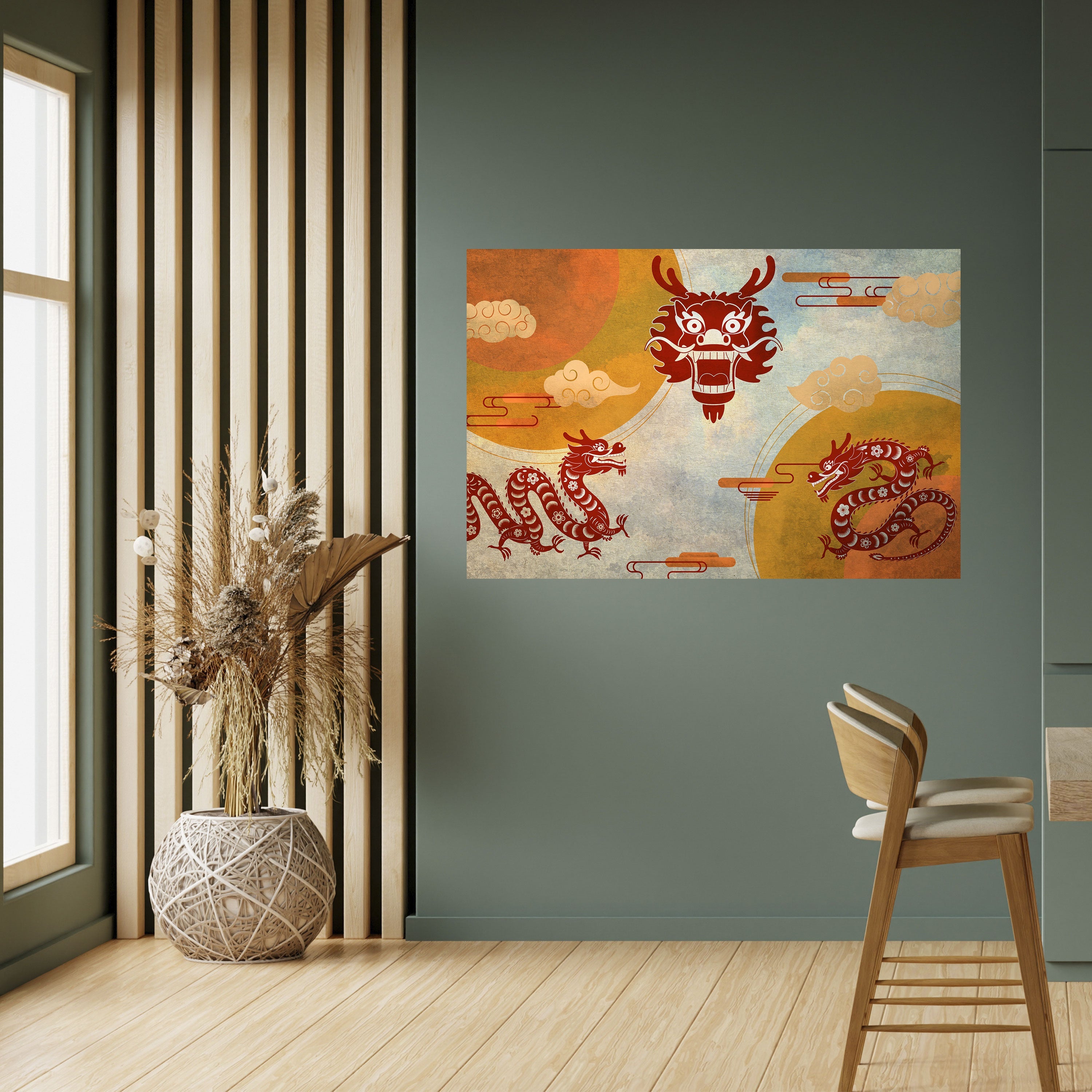 MYSTICAL DRAGON Horizontales Poster zum Abziehen und Aufkleben