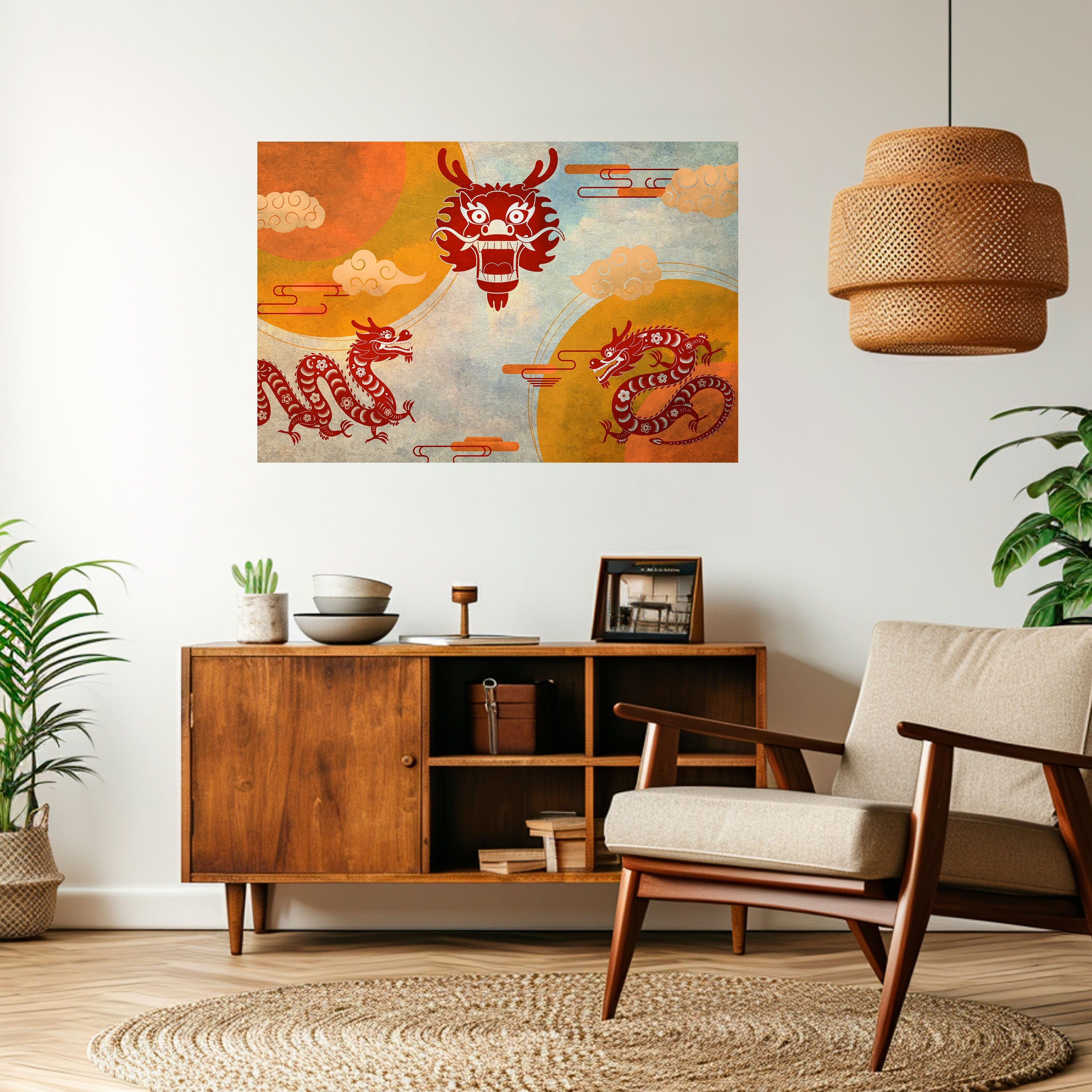 MYSTICAL DRAGON Horizontales Poster zum Abziehen und Aufkleben