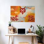 MYSTICAL DRAGON Selbstklebendes Horizontal-Poster
