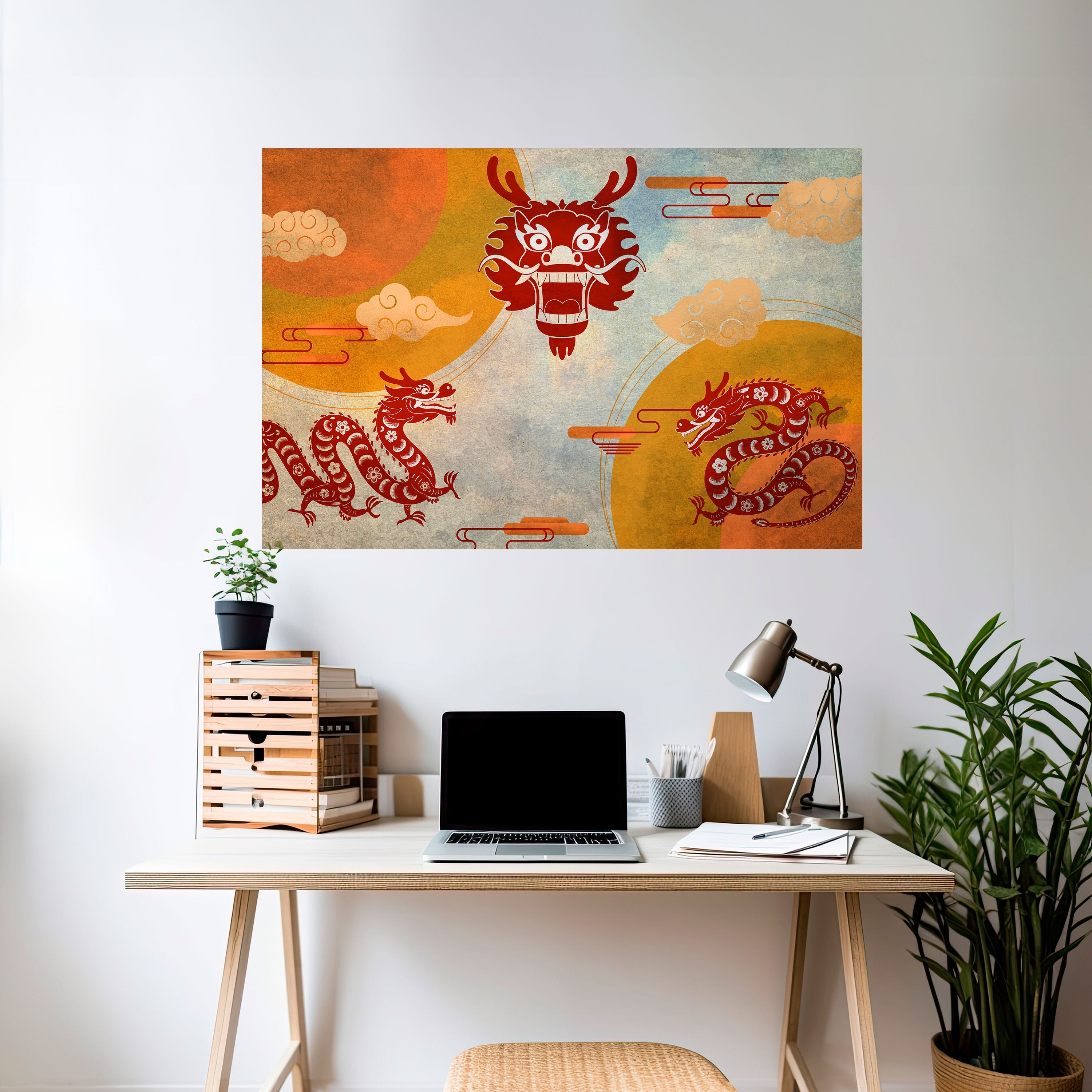 MYSTICAL DRAGON Horizontales Poster zum Abziehen und Aufkleben