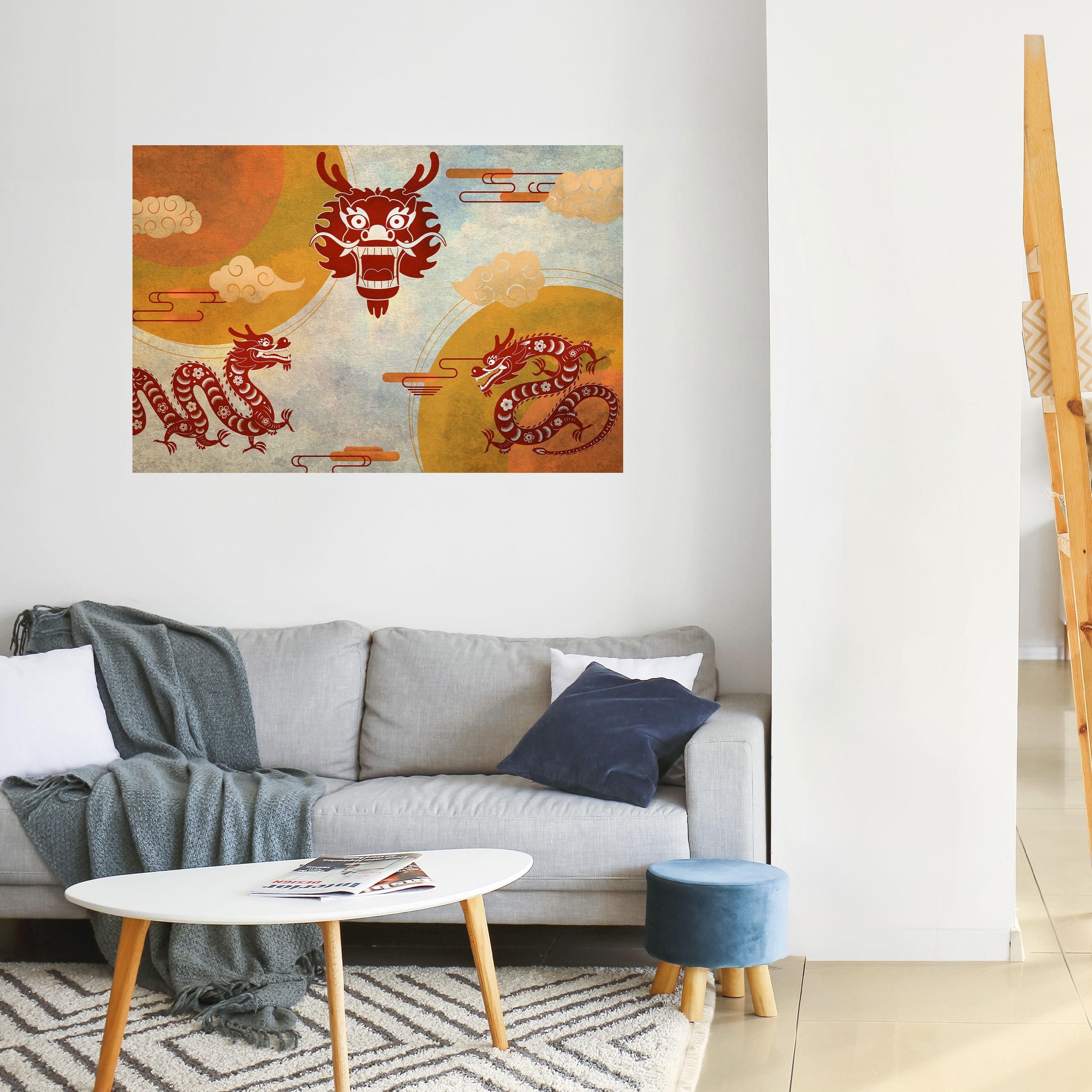 MYSTICAL DRAGON Horizontales Poster zum Abziehen und Aufkleben