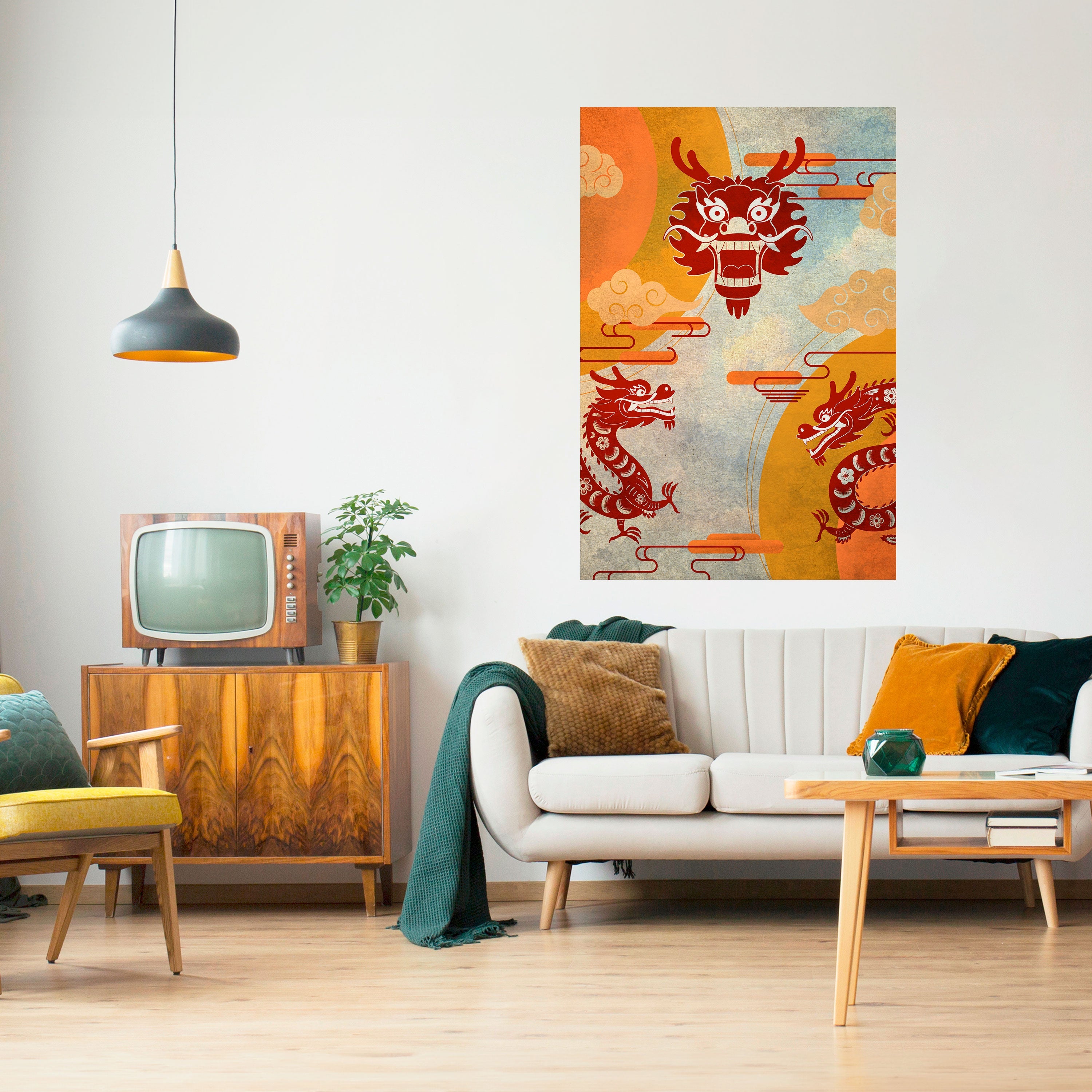 MYSTICAL DRAGON Vertikales Poster zum Abziehen und Aufkleben