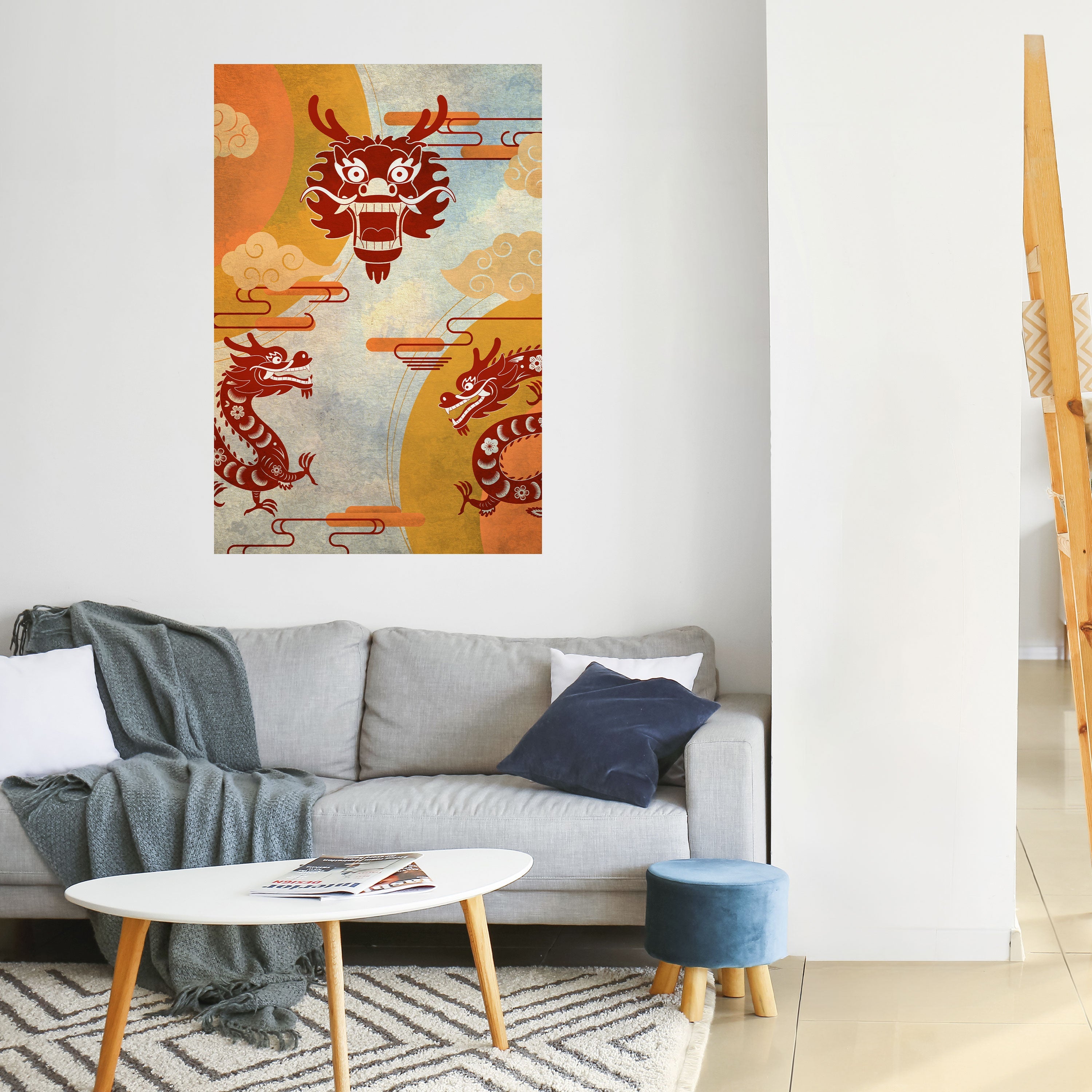 MYSTICAL DRAGON Vertikales Poster zum Abziehen und Aufkleben