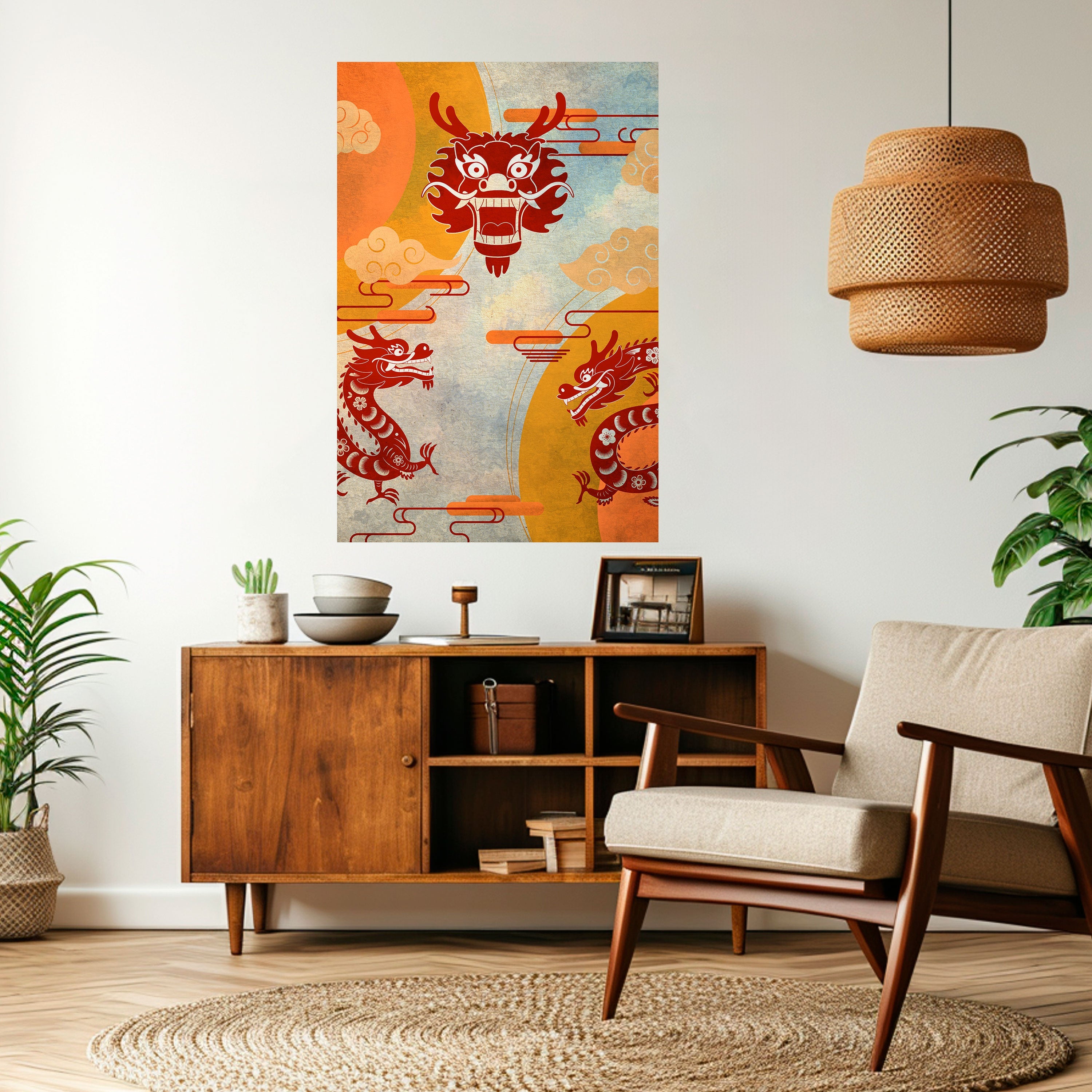 MYSTICAL DRAGON Vertikales Poster zum Abziehen und Aufkleben