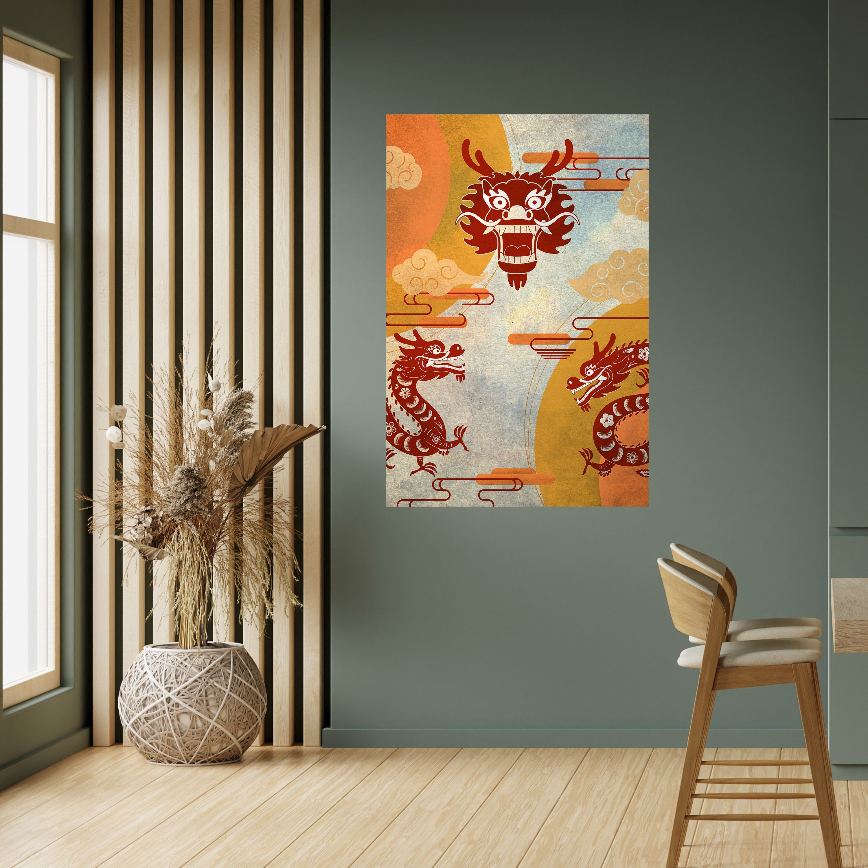 MYSTICAL DRAGON Vertikales Poster zum Abziehen und Aufkleben