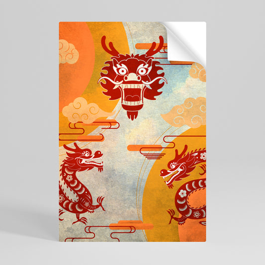 MYSTICAL DRAGON Selbstklebendes Poster - Hochformat