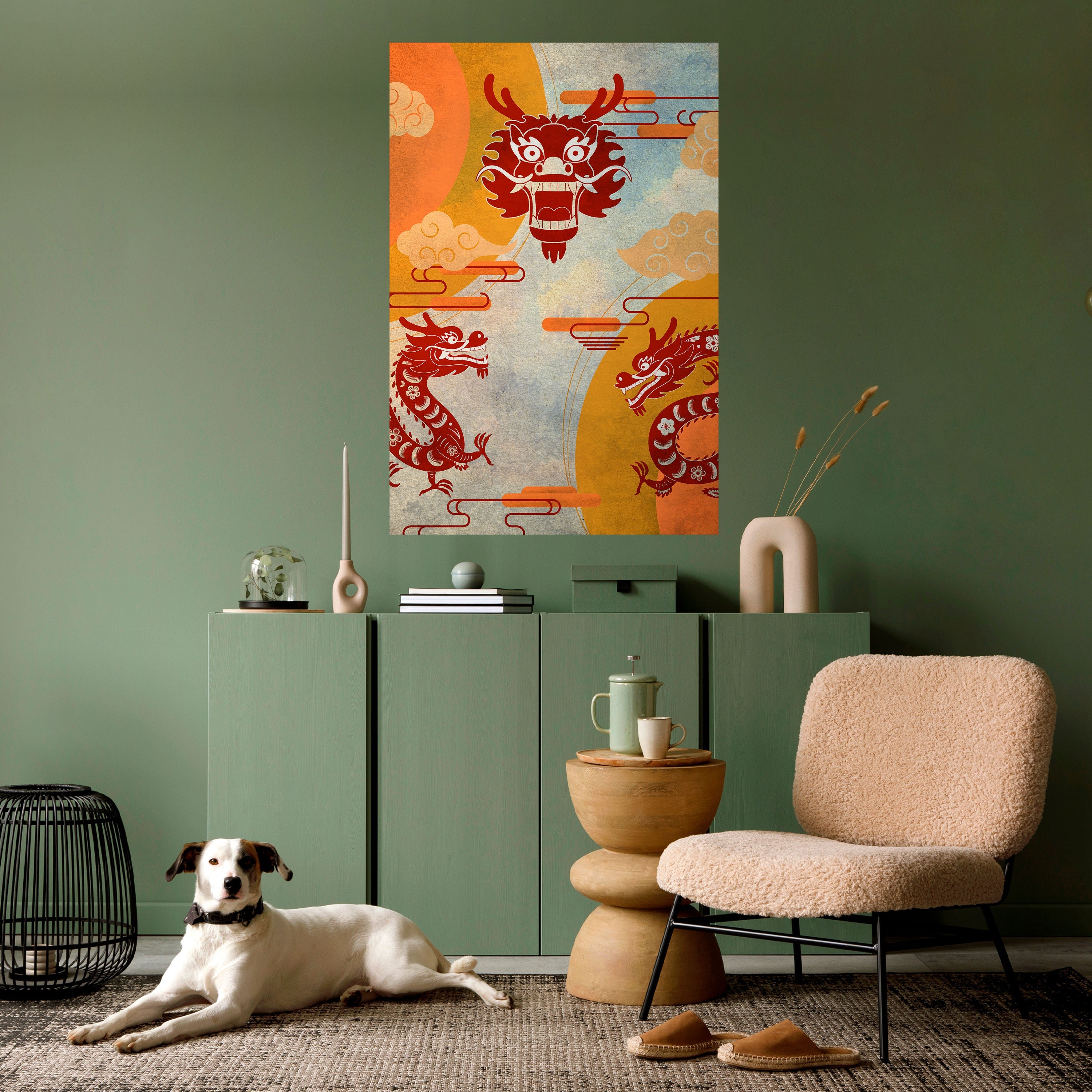 MYSTICAL DRAGON Vertikales Poster zum Abziehen und Aufkleben