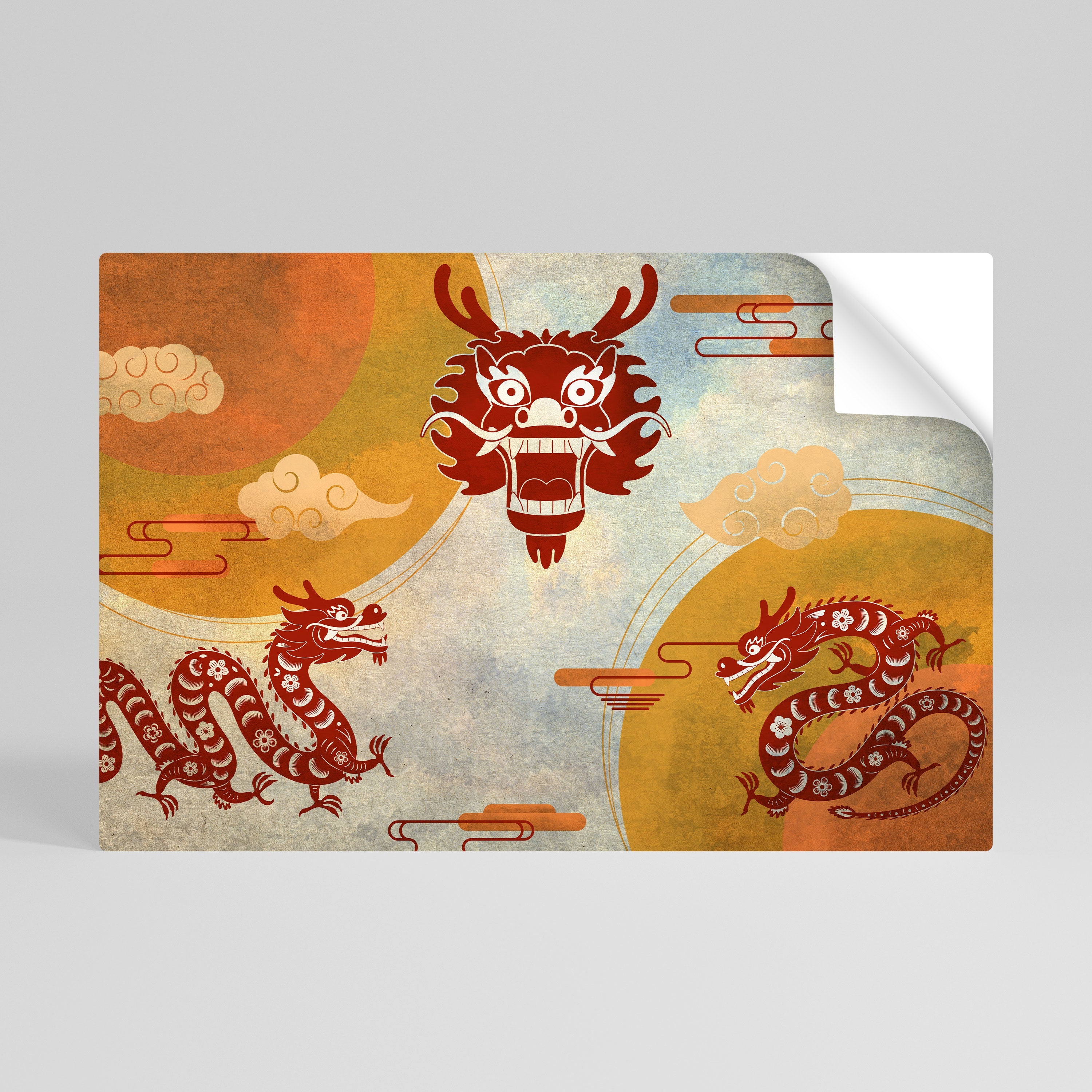 MYSTICAL DRAGON Horizontales Poster zum Abziehen und Aufkleben