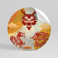 MYSTICAL DRAGON Runder Wandsticker zum Abziehen und Aufkleben