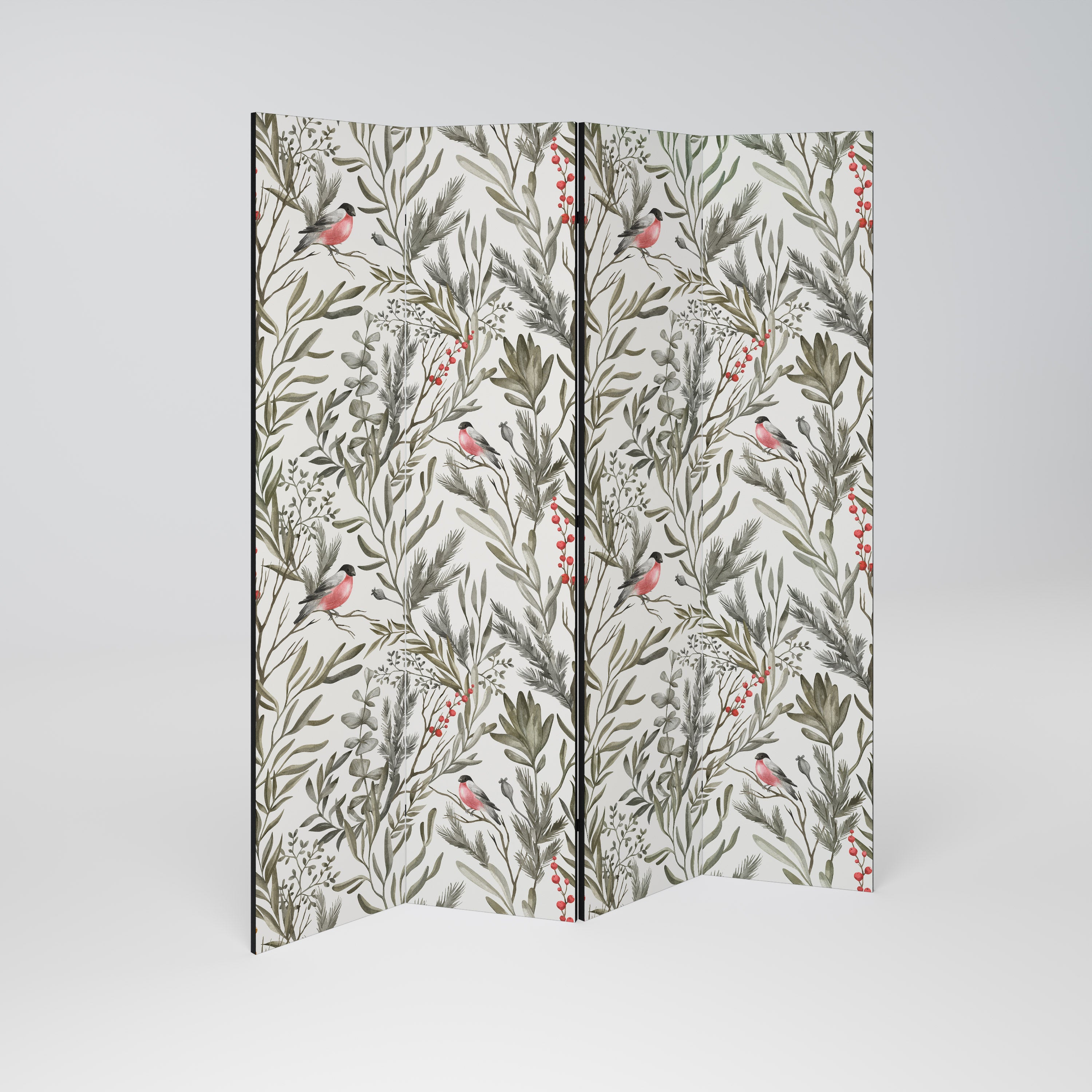 BULLFINCH SONG 4-Panel Room Divider