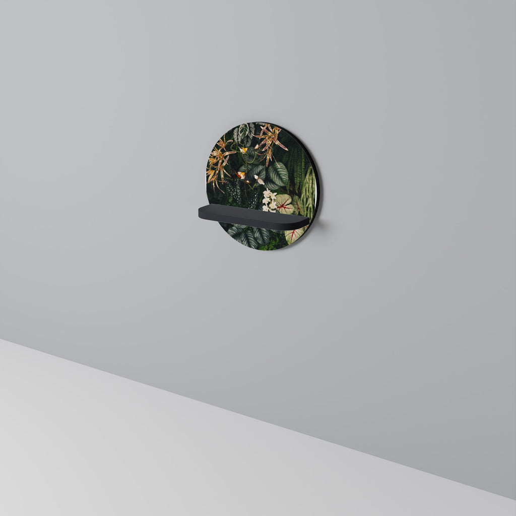 VERDANT ARINI Round Art Shelf In Black Finish
