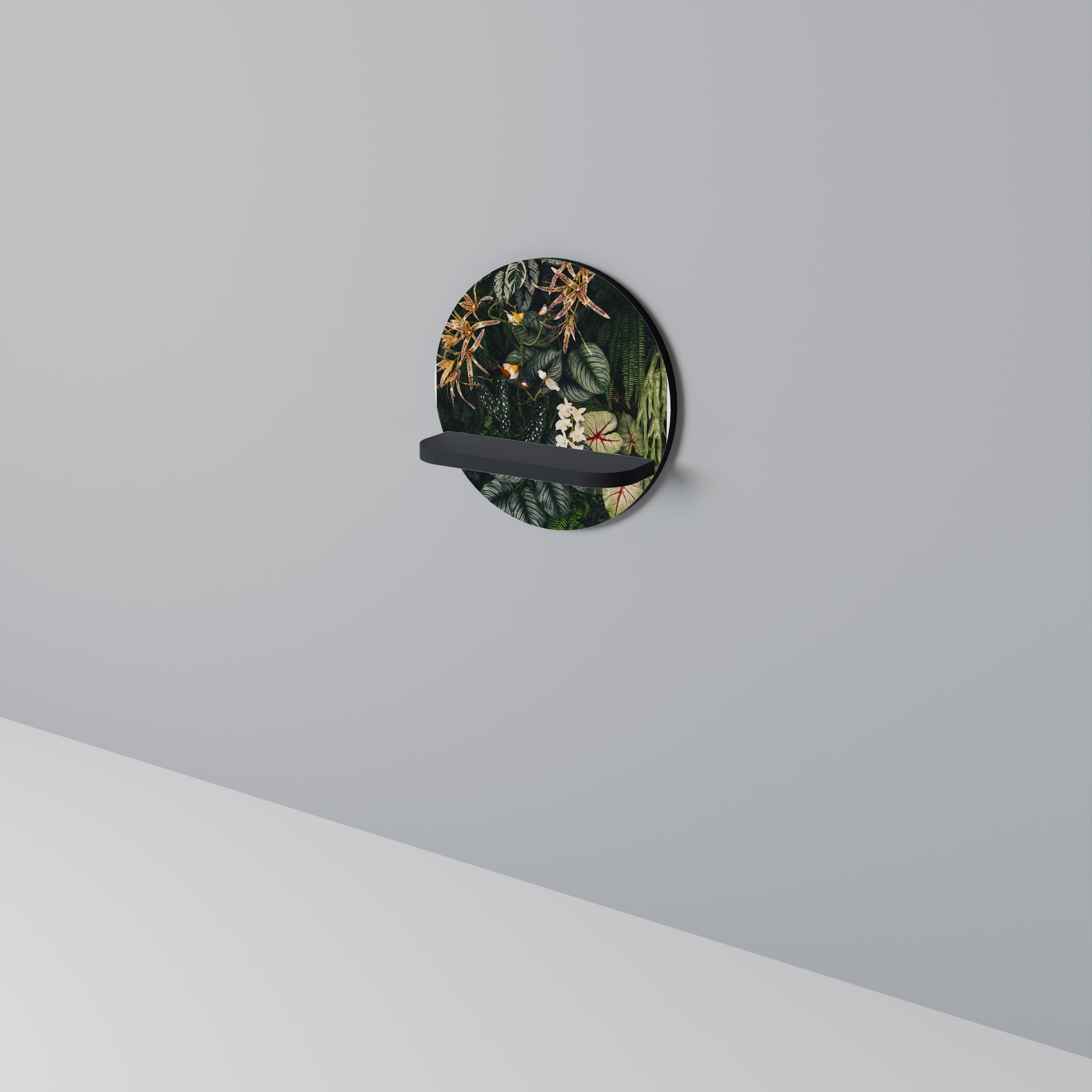 VERDANT ARINI Rundes Kunstregal in Schwarz