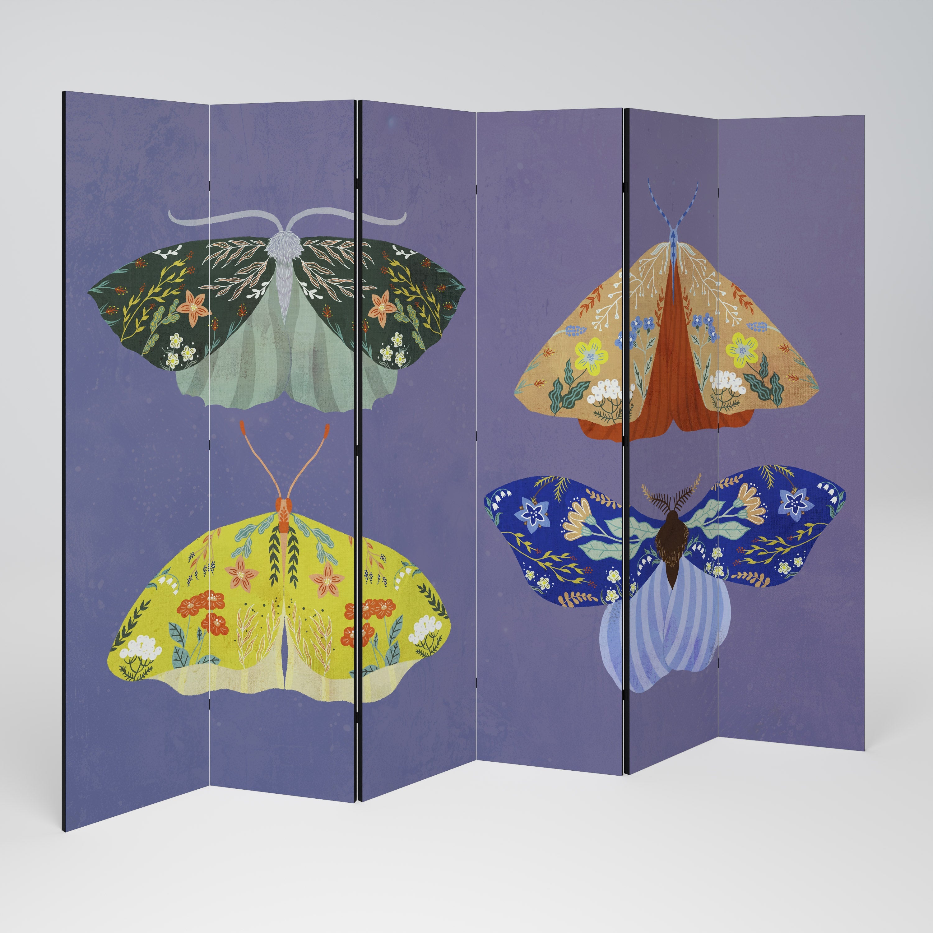 MOTH INTO THE FLAME Dekorativer 6-teiliger Raumteiler