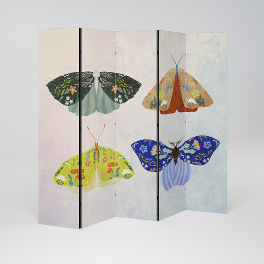 MOTH INTO THE LIGHT 5-teiliger Paravent